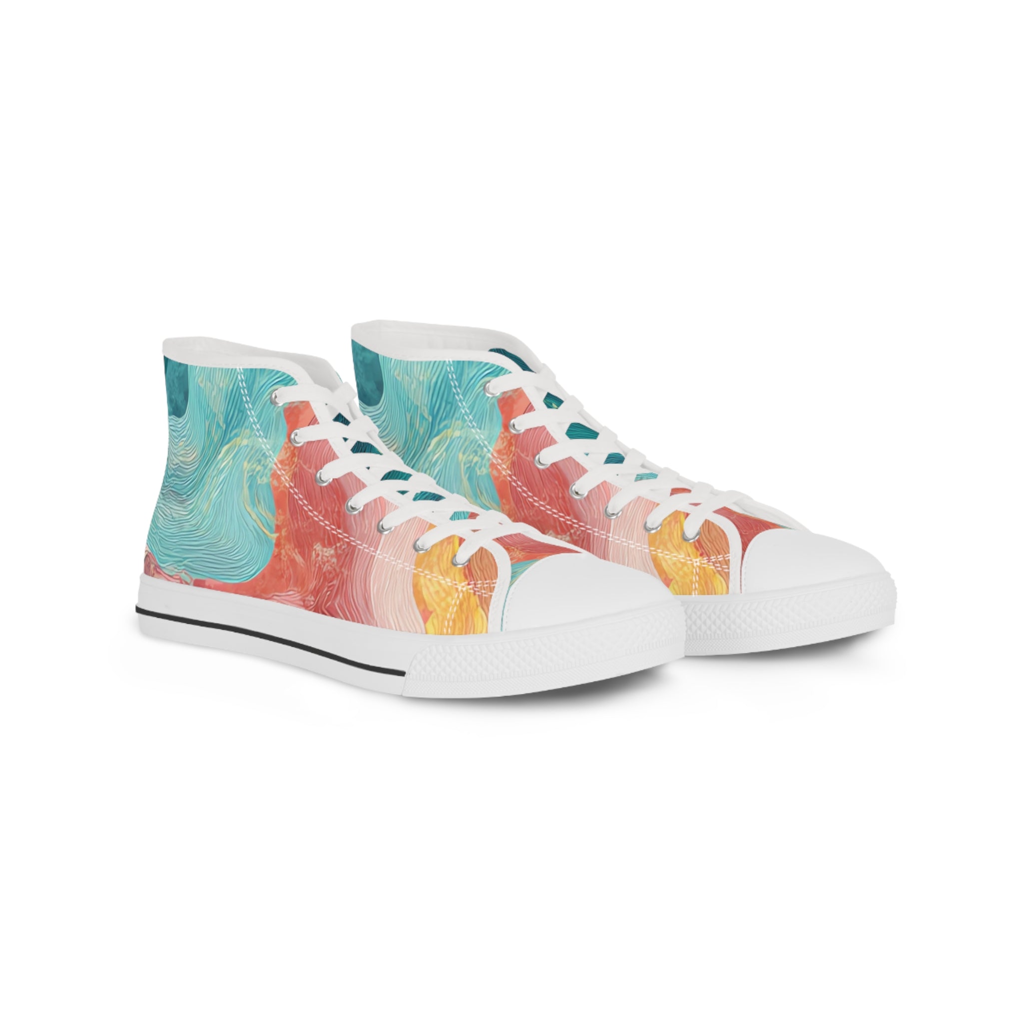Liquid Marble Spill Men's High Top Sneakers, Artsulli - Art is Long, Life is Short, Shoes, Size, US 5, Color, White sole, , , 32353724944012133515