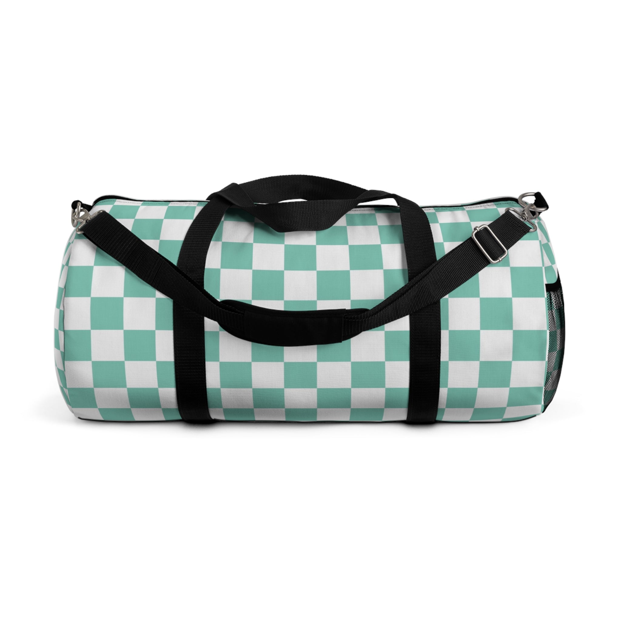 Checkerboard Light Green Duffel Bag, Artsulli - Art is Long, Life is Short, Bags, Size, Large, , , , , 32857641607084288078