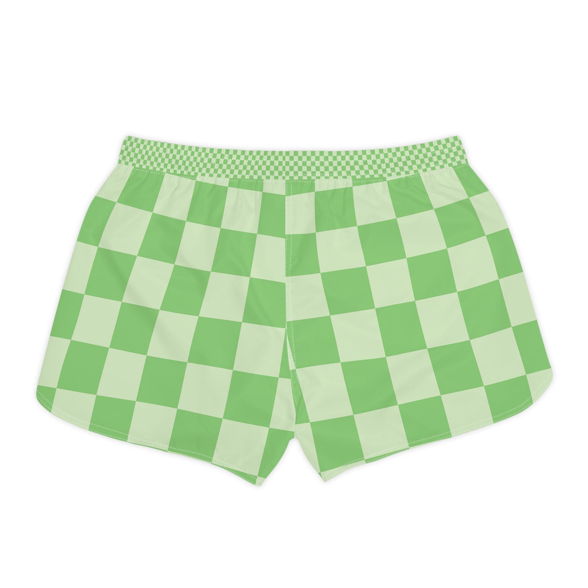 Big Checkerboard Lime Green Women's Casual Shorts (AOP), Artsulli - Art is Long, Life is Short, All Over Prints, , , , , , , 