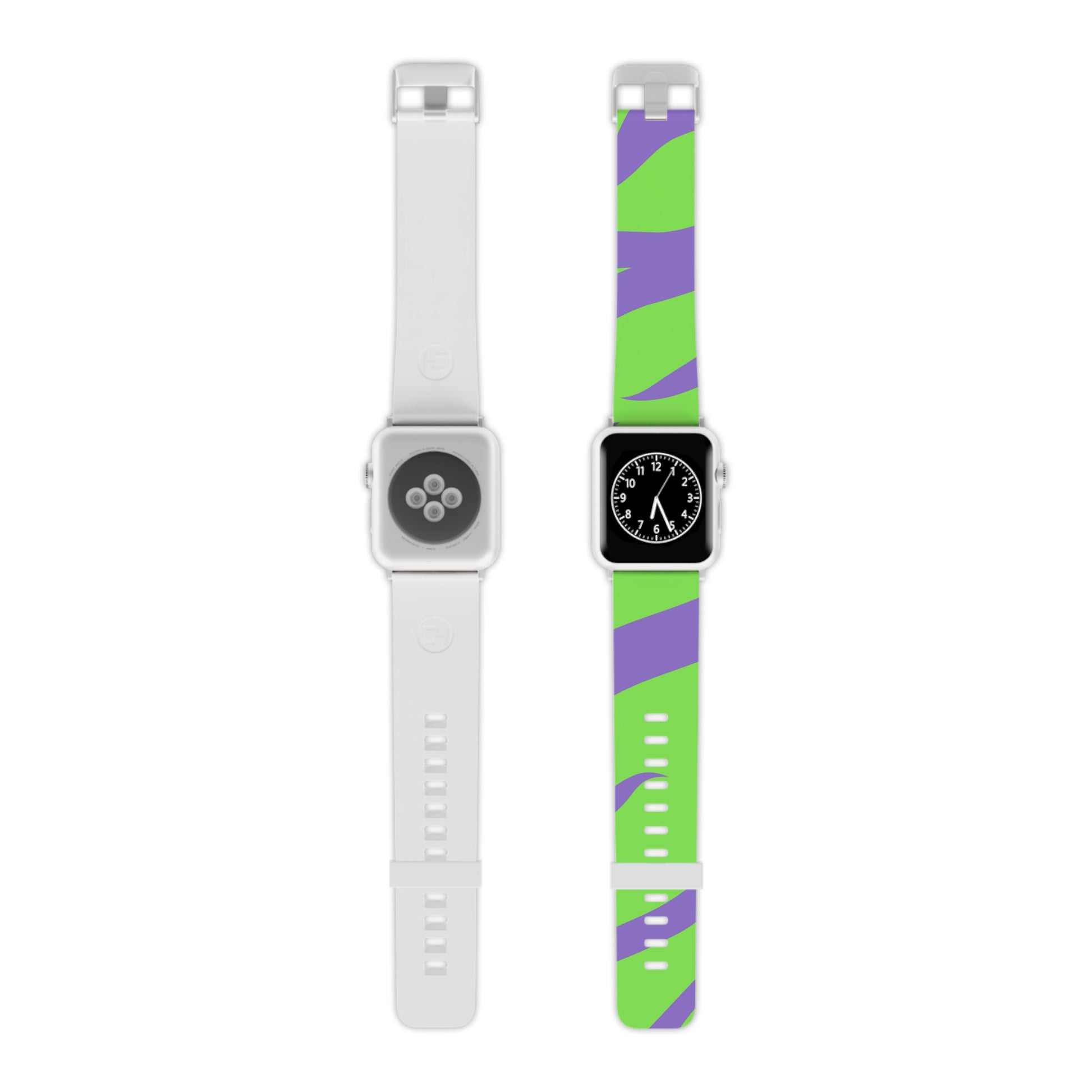 Tyrannosaurus Print Green and Purple Watch Band for Apple Watch, Artsulli - Art is Long, Life is Short, Accessories, Size, 8'' × 0.75'' / 42 - 44 mm, Color, Silver, , , 15172754009571