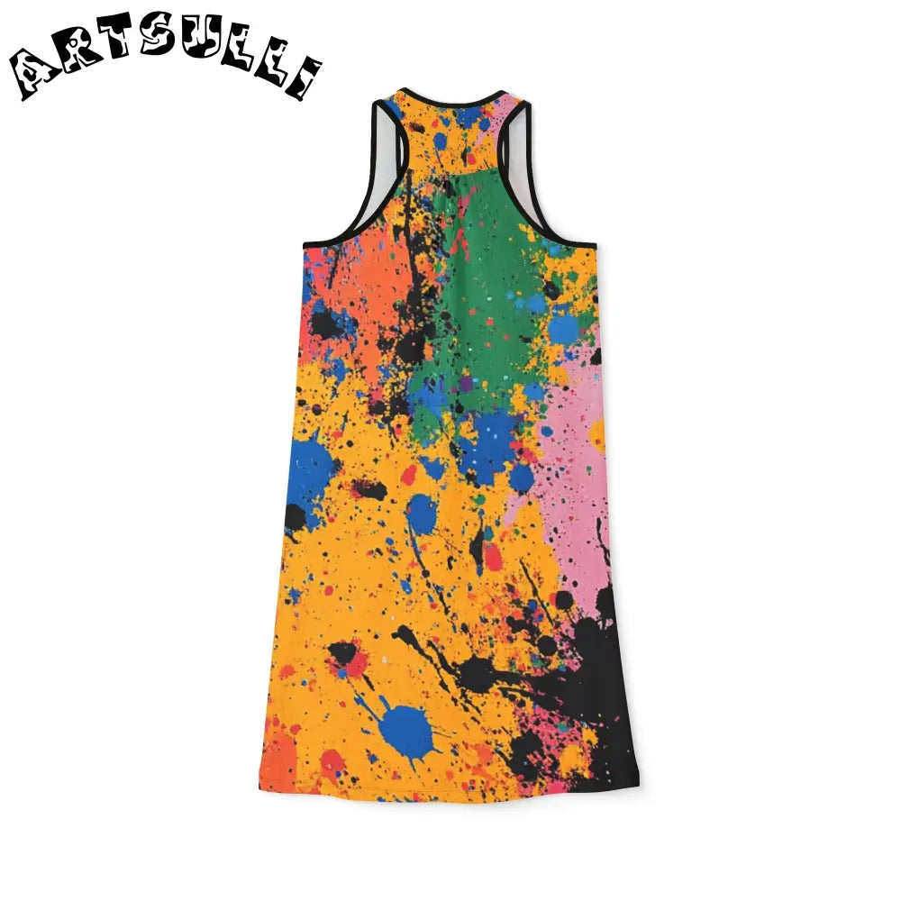 JAKKOUTTHEBXX The Colors Of Paint Splatter Women’s Racerback Dress
