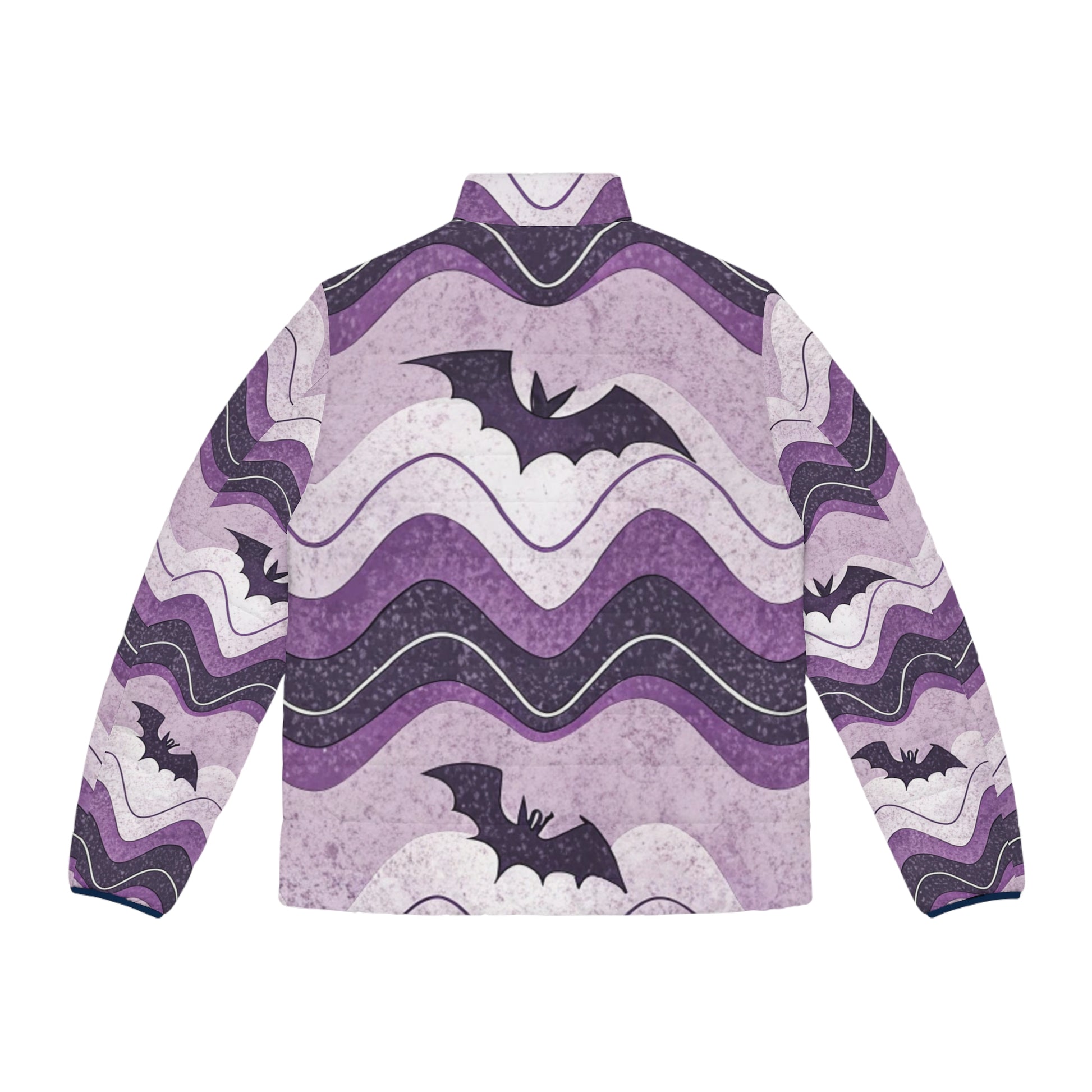 Bat Wave Men's Puffer Jacket (AOP), Artsulli - Art is Long, Life is Short, All Over Prints, , , , , , , 