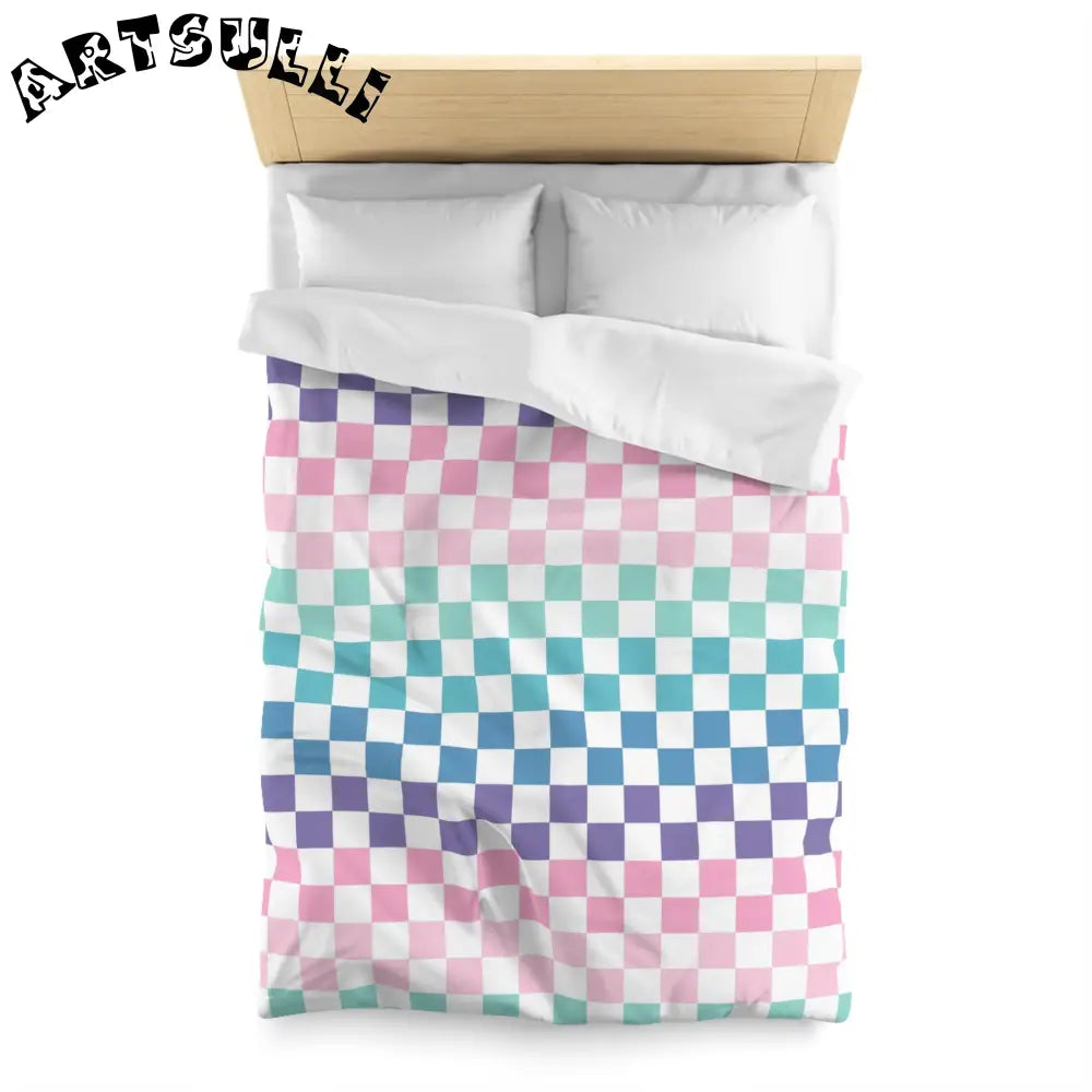 JAKKOUTTHEBXX Vaporwave Rainbow Checkerboard Multi-Color Microfiber