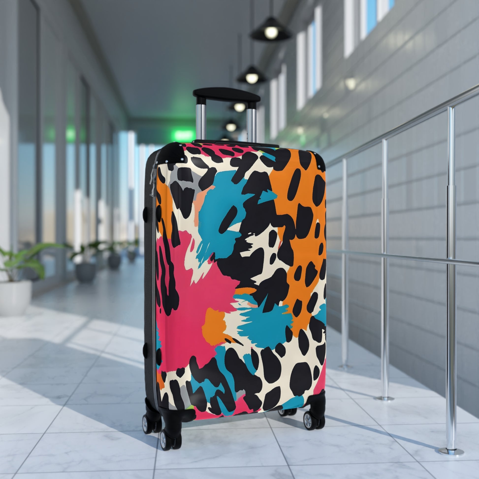 Wild Brush Strokes x Animal Print Multi-Color Suitcase, Artsulli - Art is Long, Life is Short, Bags, , , , , , , 