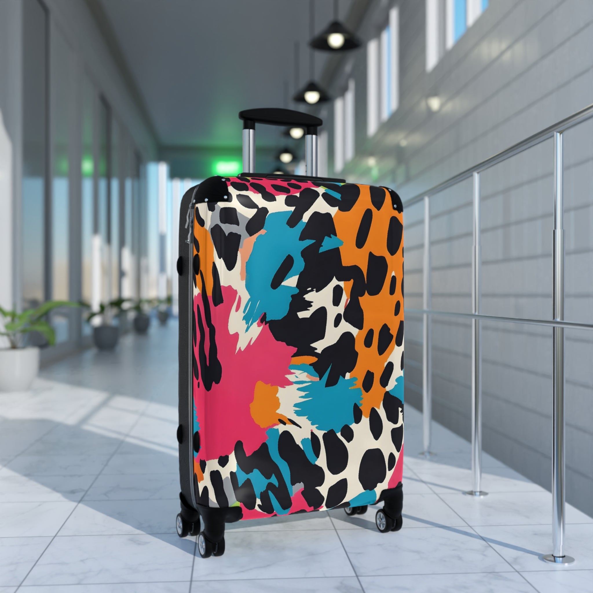 Wild Brush Strokes x Animal Print Multi-Color Suitcase, Artsulli - Art is Long, Life is Short, Bags, , , , , , , 