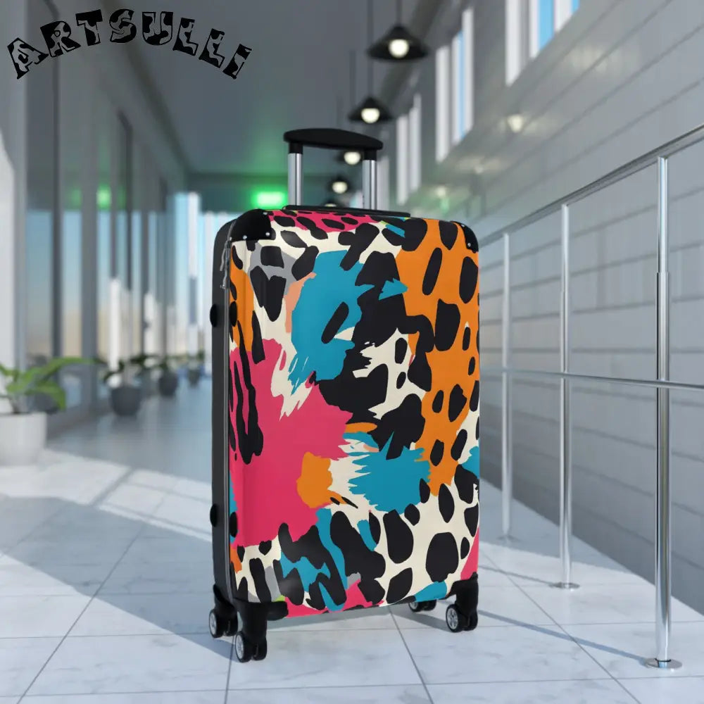 JAKKOUTTHEBXX Wild Brush Strokes x Animal Print Multi-Color Suitcase