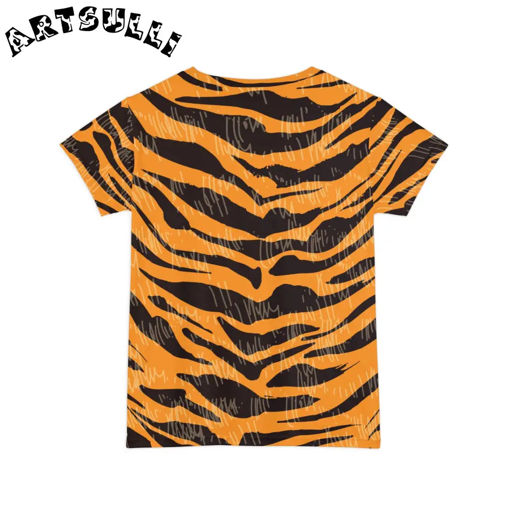 JAKKOUTTHEBXX Tiger Scratches Orange & Black Women’s Short Sleeve