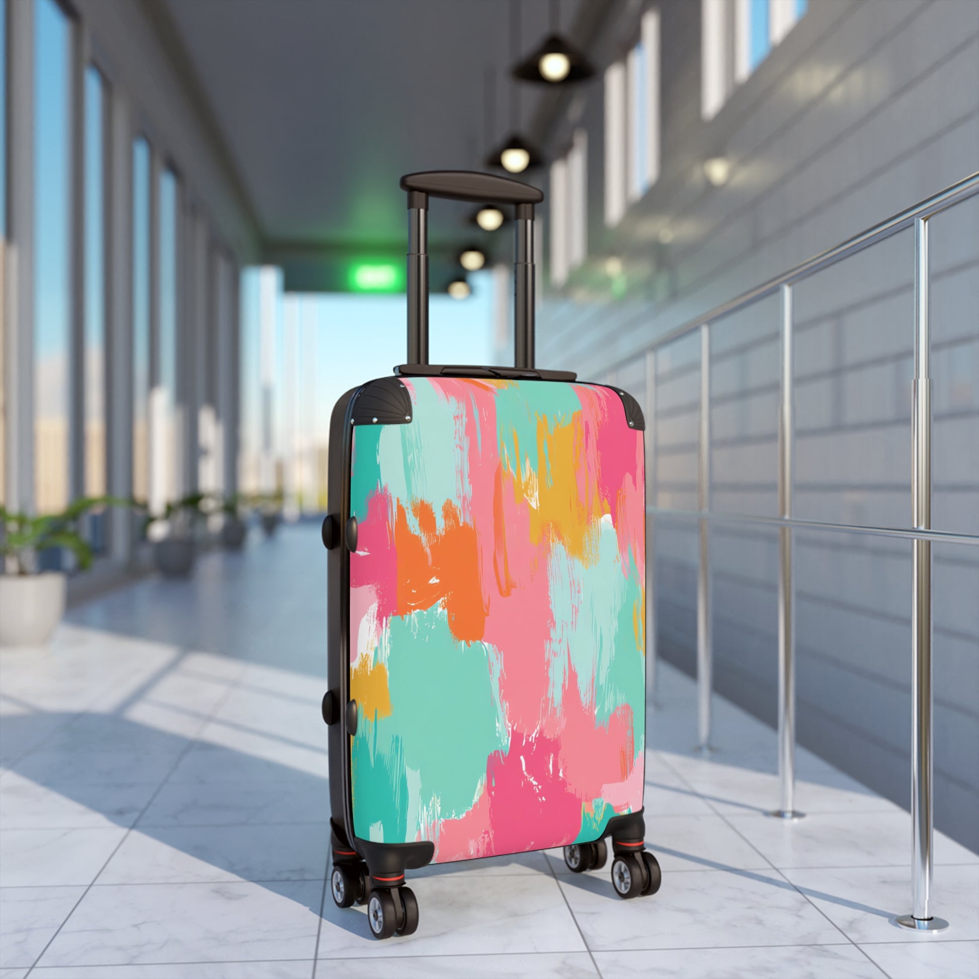 Preppy Pixel Bloom Suitcase, Artsulli - Art is Long, Life is Short, Bags, , , , , , , 