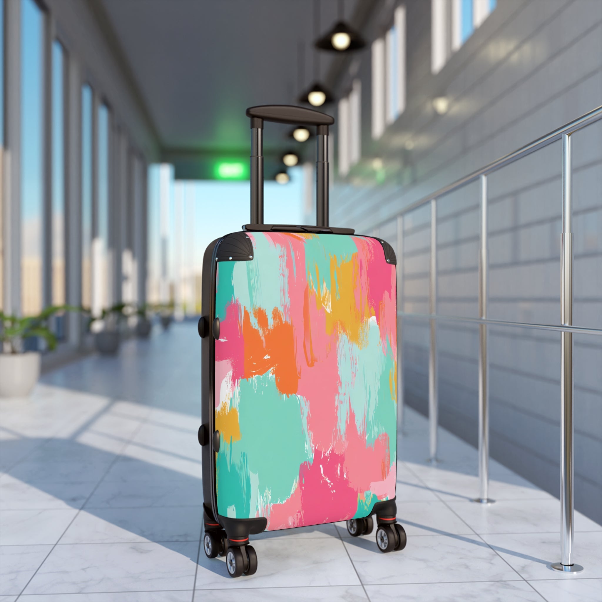 Preppy Pixel Bloom Suitcase, Artsulli - Art is Long, Life is Short, Bags, , , , , , , 