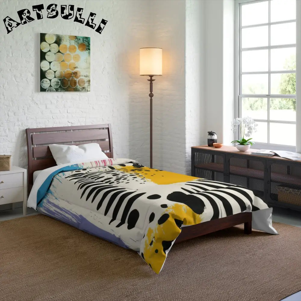 JAKKOUTTHEBXX Rae Zebra Rhapsody Comforter JAKKOUTTHEBXX Artsulli
