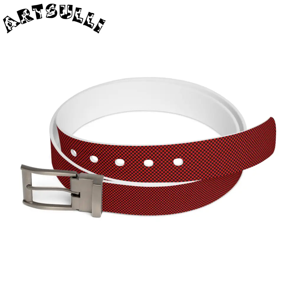 JAKKOUTTHEBXX Checkerboard Red and Black Belt JAKKOUTTHEBXX Artsulli