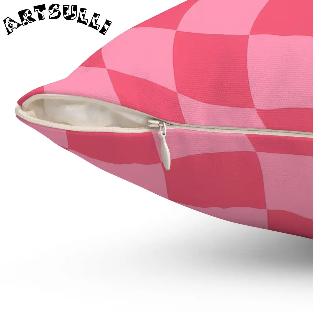 JAKKOUTTHEBXX Race Track Women Checkerboard Hot Pink Spun Polyester