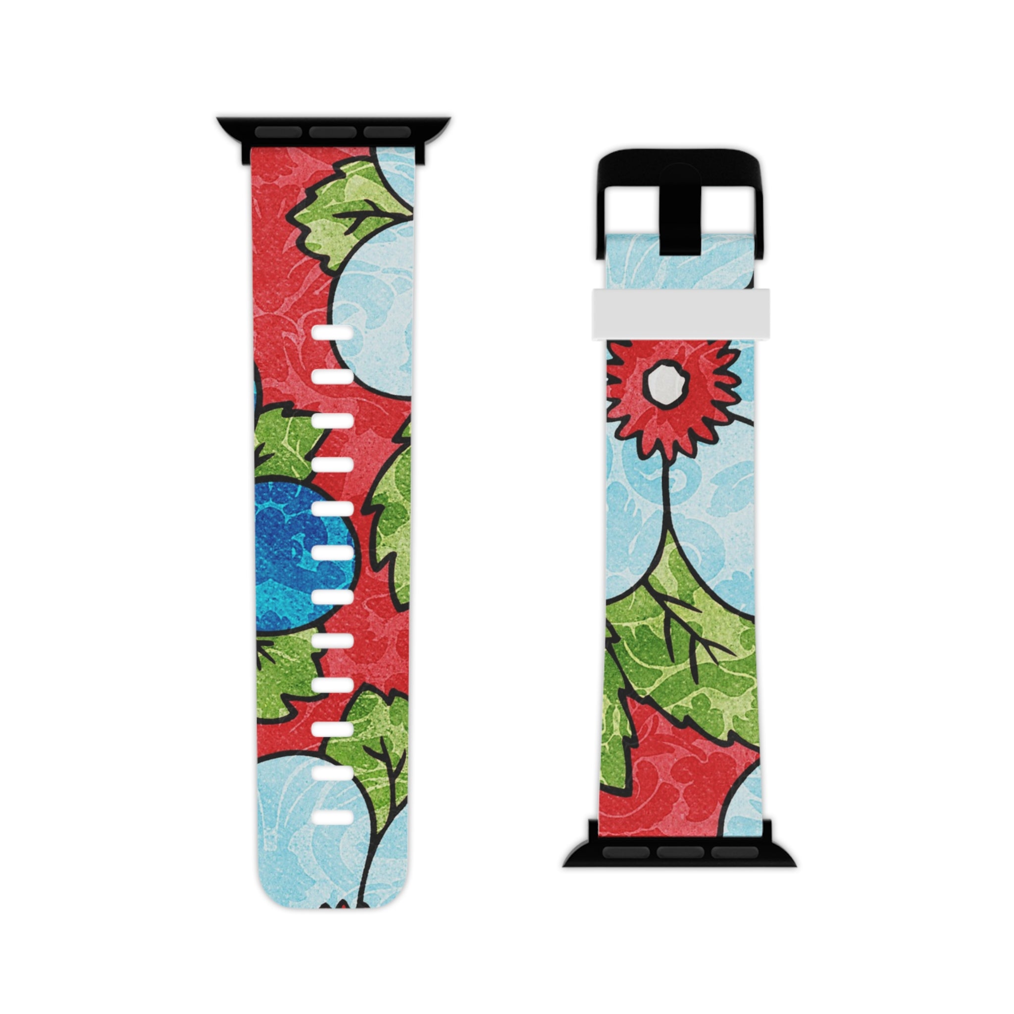 Groovy Red Floral Kl Watch Band for Apple Watch, Artsulli - Art is Long, Life is Short, Accessories, , , , , , , 