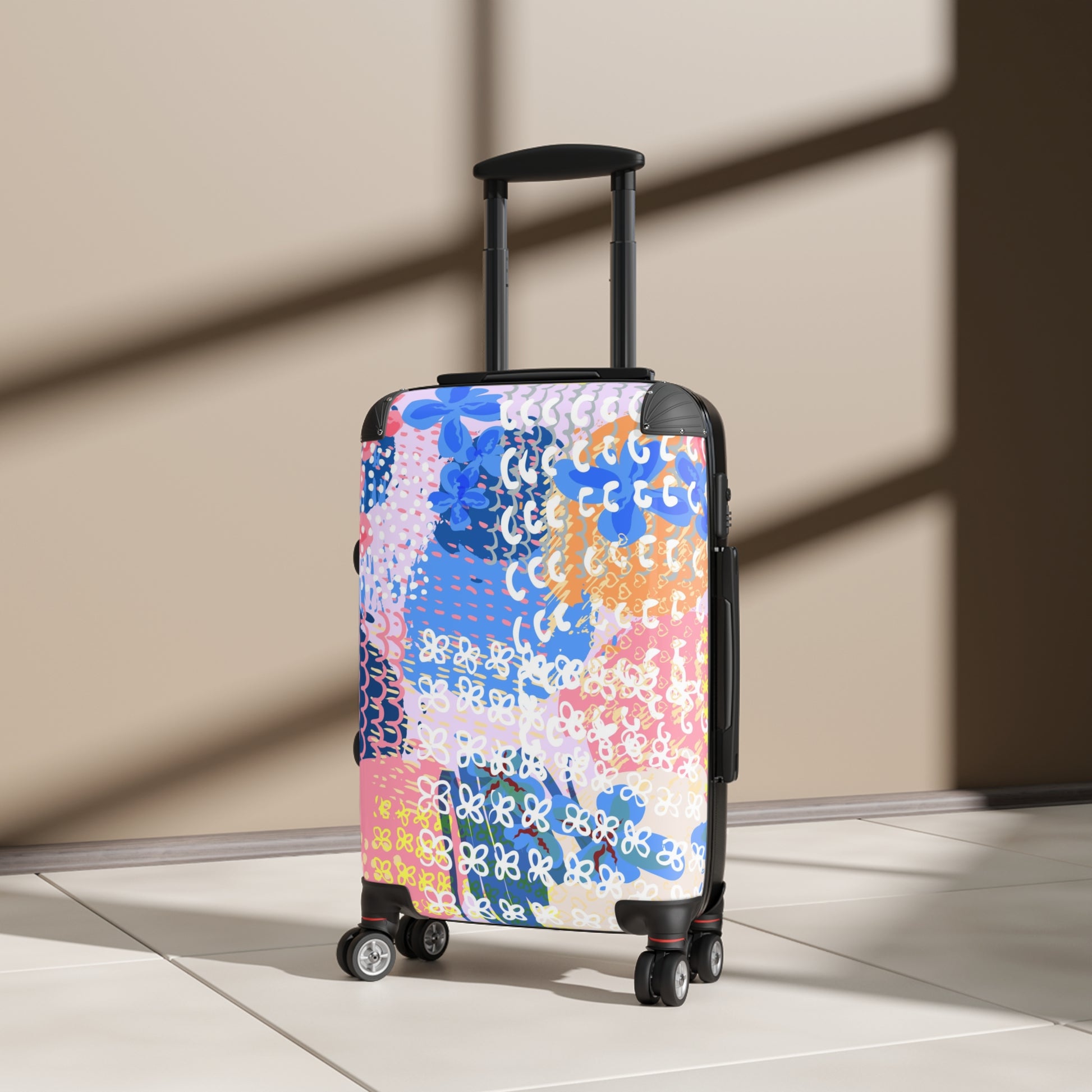 Flowers x Doodles x Hearts II Multi-Color Suitcase, Artsulli - Art is Long, Life is Short, Bags, , , , , , , 