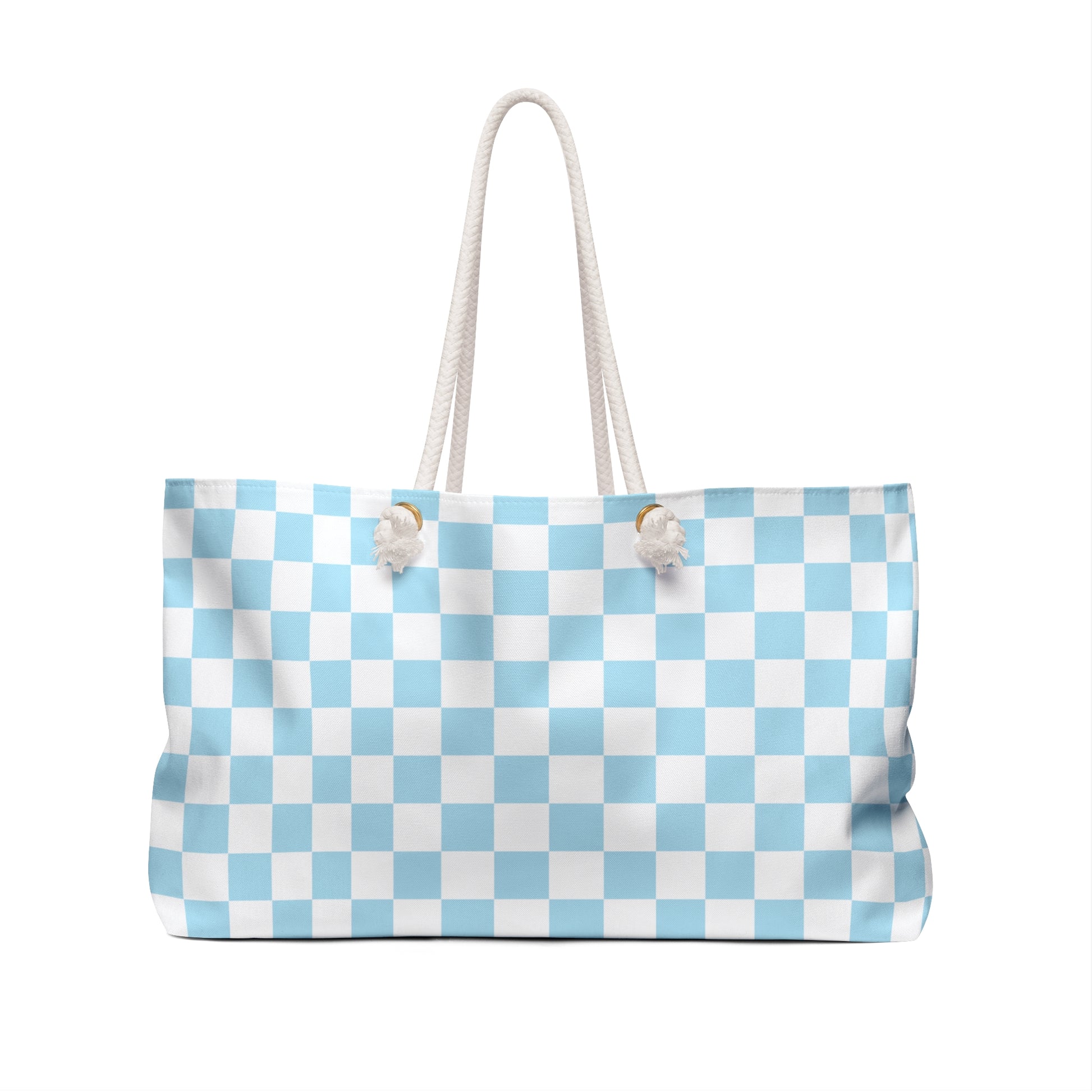 Checkerboard Sky Blue Weekender Bag, Artsulli - Art is Long, Life is Short, Bags, , , , , , , 