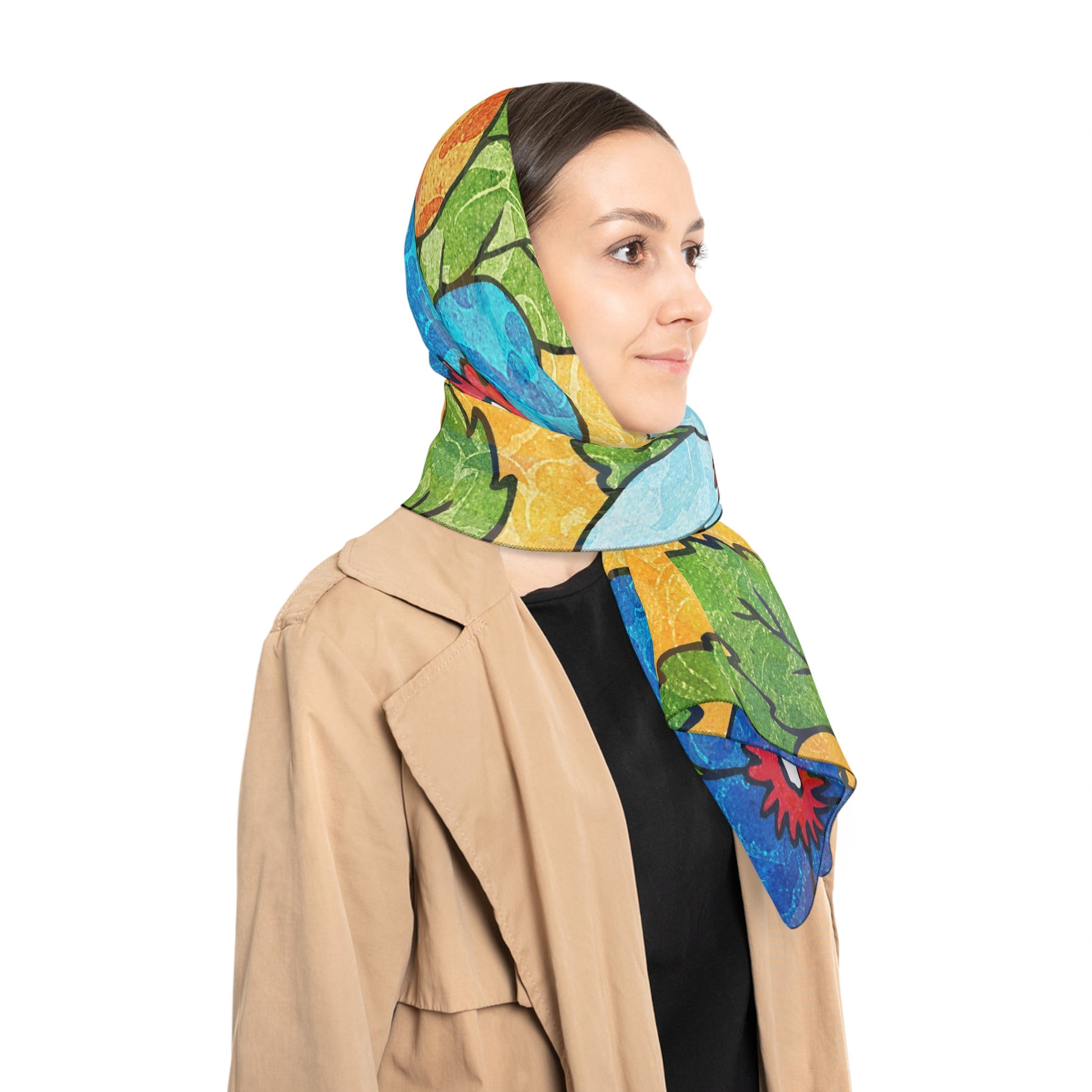 Groovy Yellow Floral Kl Poly Scarf, Artsulli - Art is Long, Life is Short, Accessories, , , , , , , 