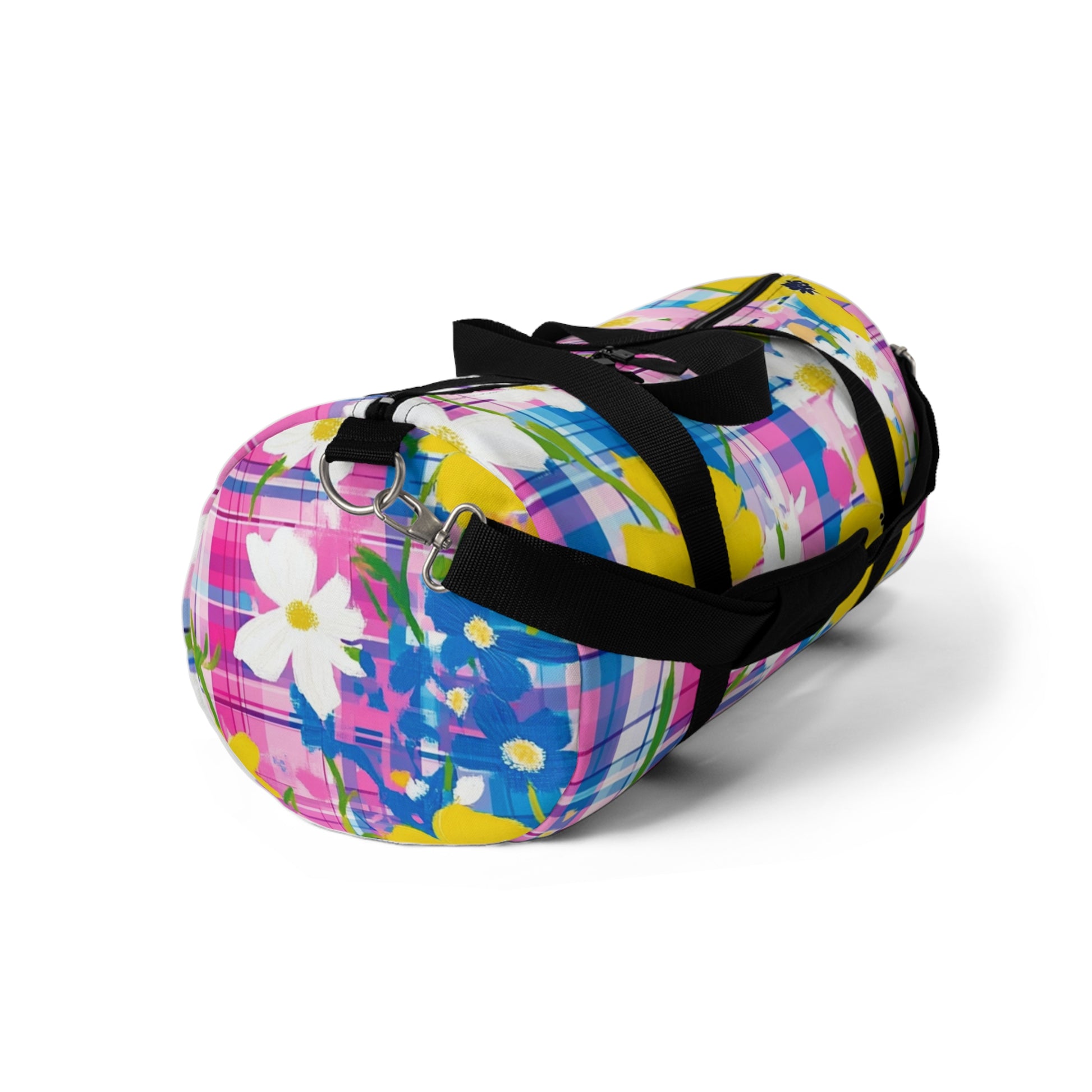 Plaid Garden II Pink and Purple Duffel Bag, Artsulli - Art is Long, Life is Short, Bags, , , , , , , 