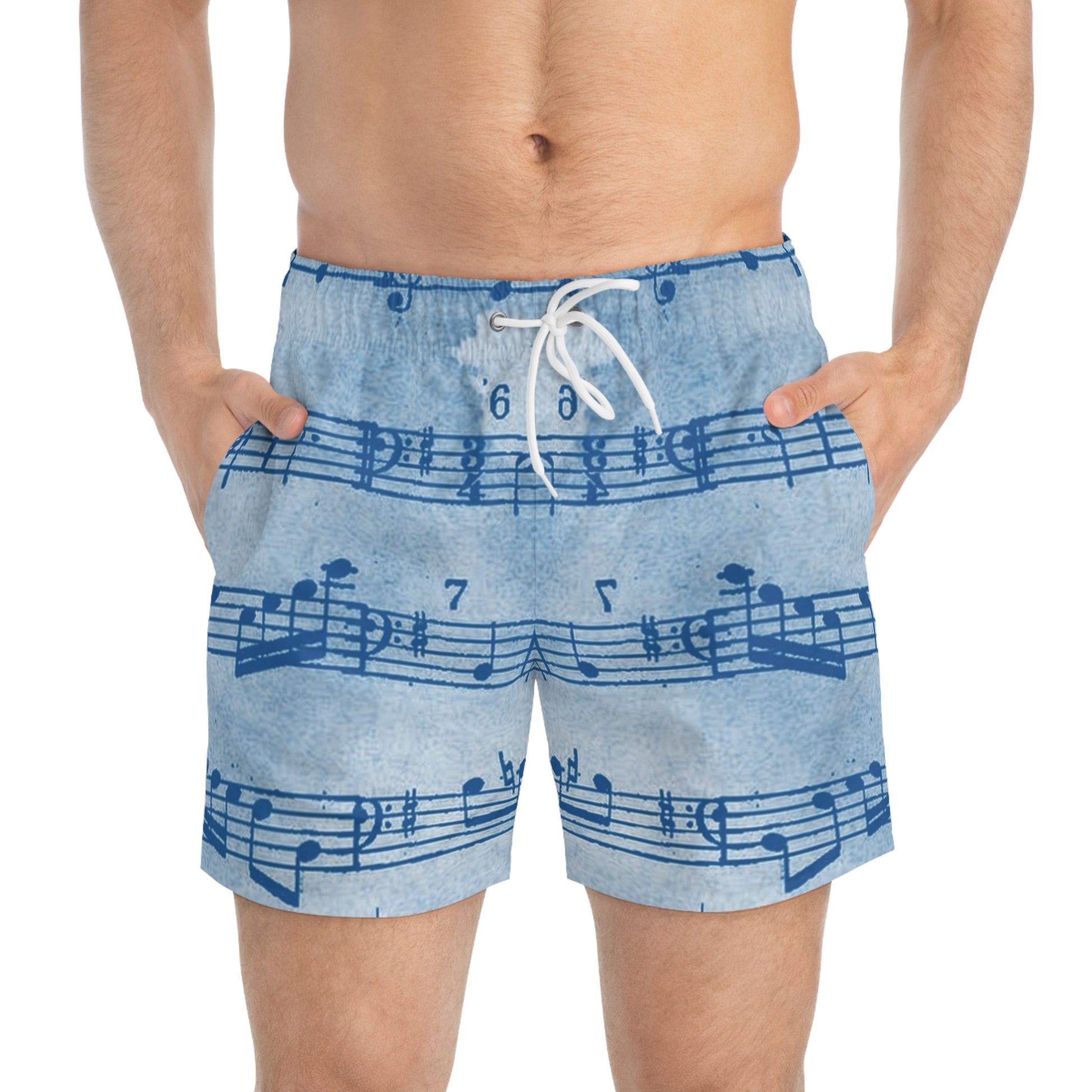 Drip Spill Type Beat Sheet Music Blue Swim Trunks (AOP), Artsulli - Art is Long, Life is Short, All Over Prints, , , , , , , 