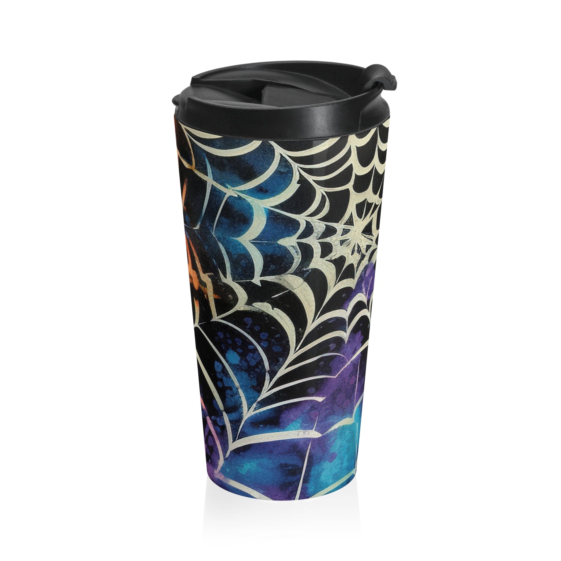 Spider Web Tie Dye Stainless Steel Travel Mug, Artsulli - Art is Long, Life is Short, Mug, , , , , , , 