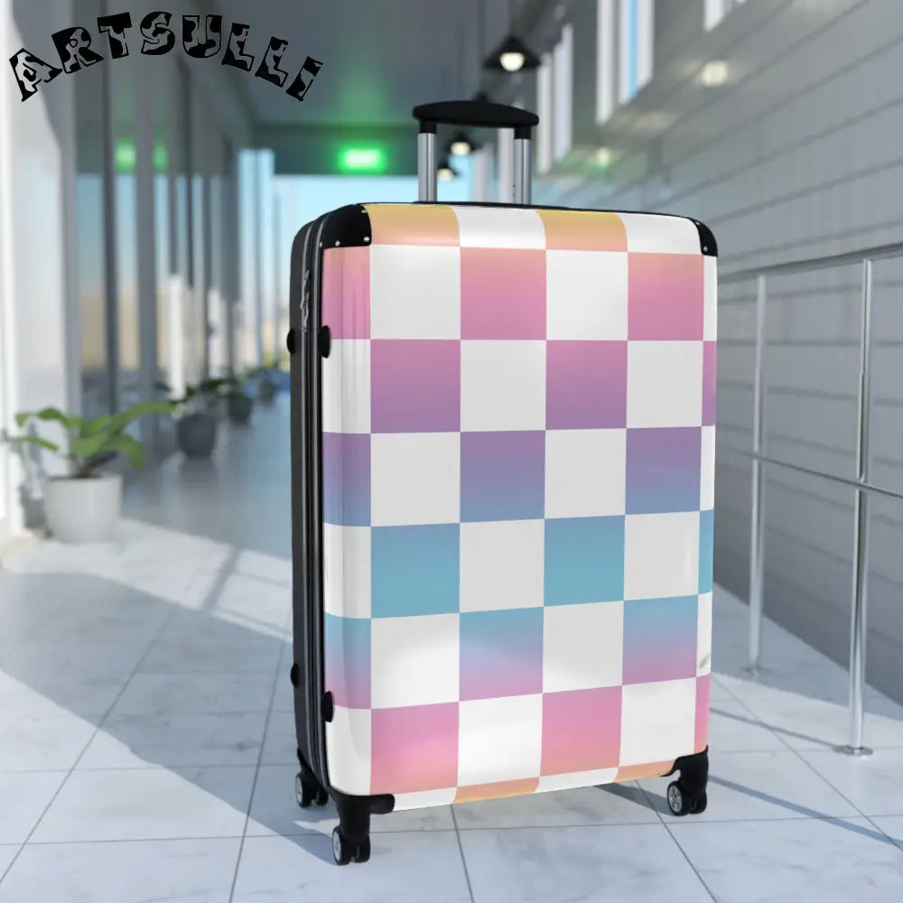 JAKKOUTTHEBXX Vaporwave Check Suitcase JAKKOUTTHEBXX Artsulli - Art