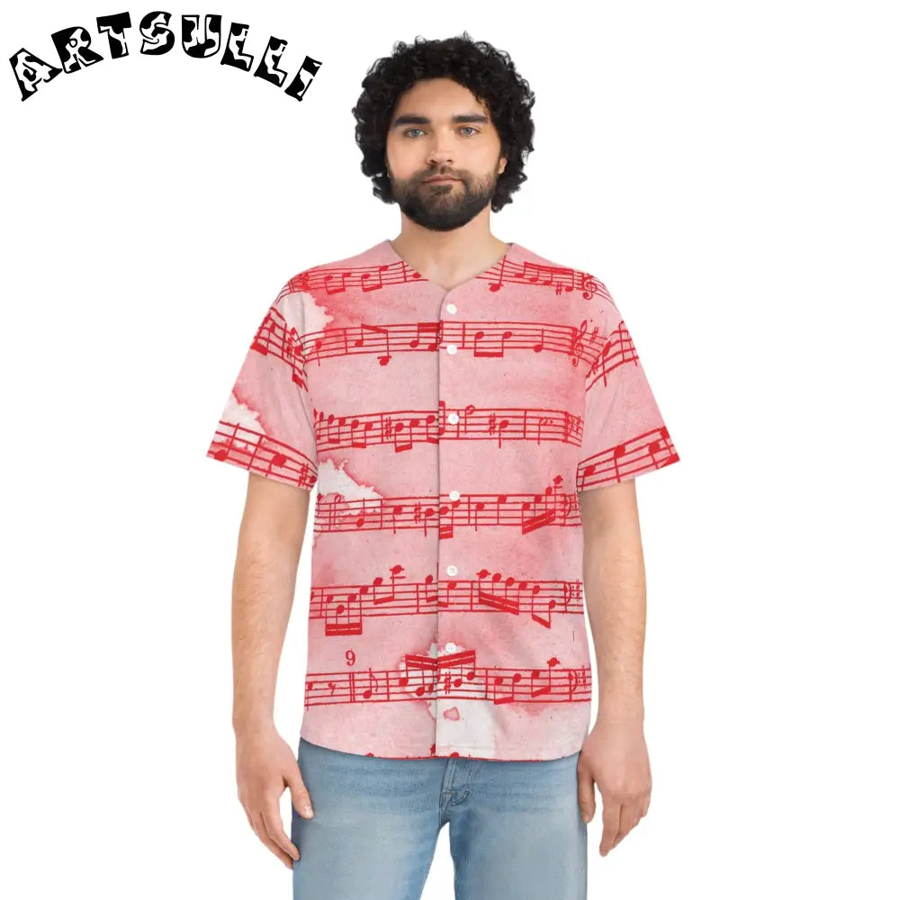 JAKKOUTTHEBXX Pink Music Note Baseball Jersey 2025