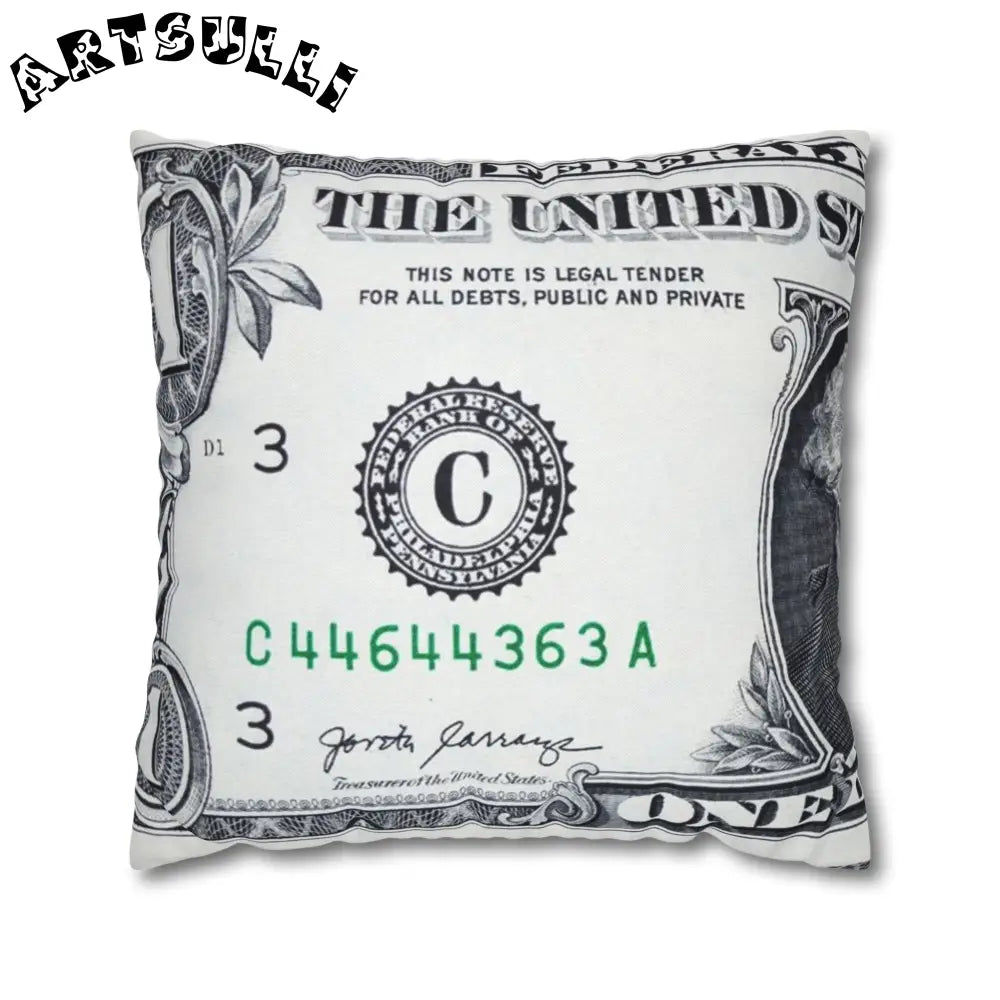 JAKKOUTTHEBXX Dollar Bill Created Art Environment Pillow 2025
