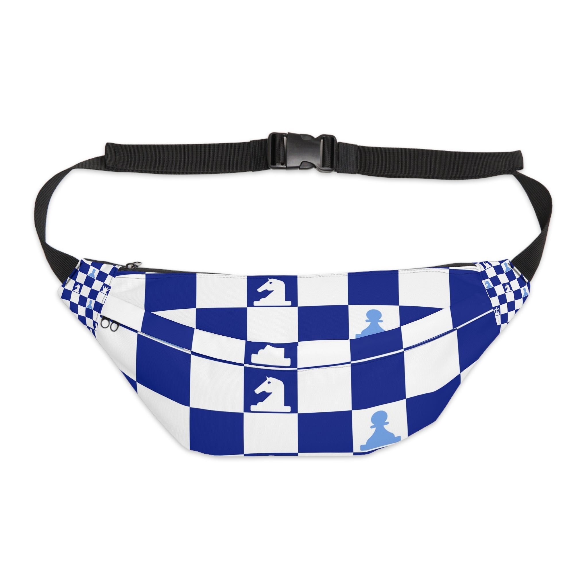 Chessboard Navy Blue Large Fanny Pack, Artsulli - Art is Long, Life is Short, Bags, Size, 8" × 9" × 4'', , , , , 19171551745806185337