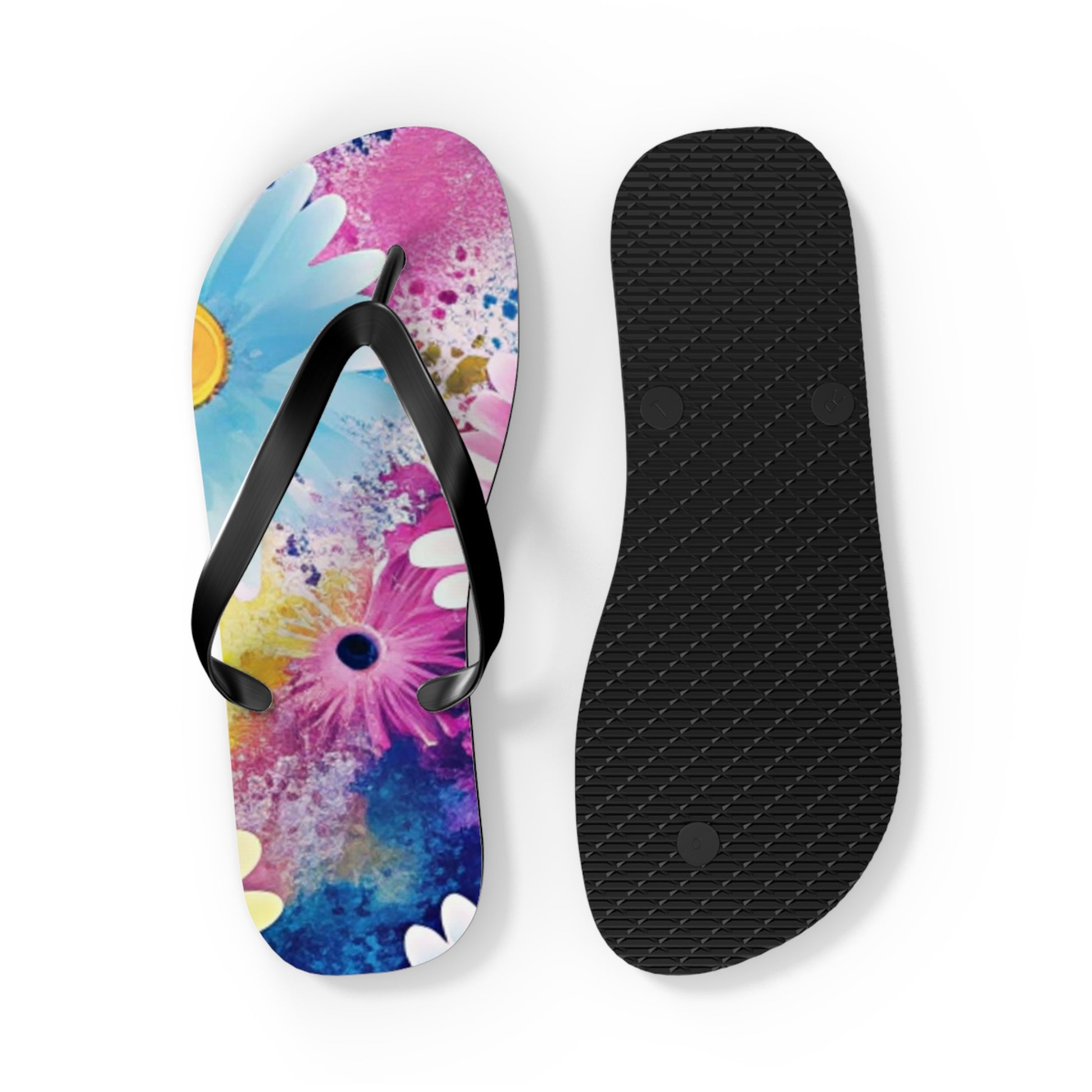 Magical Flower Explosion Multi-Color Flip Flops, Artsulli - Art is Long, Life is Short, Shoes, , , , , , , 