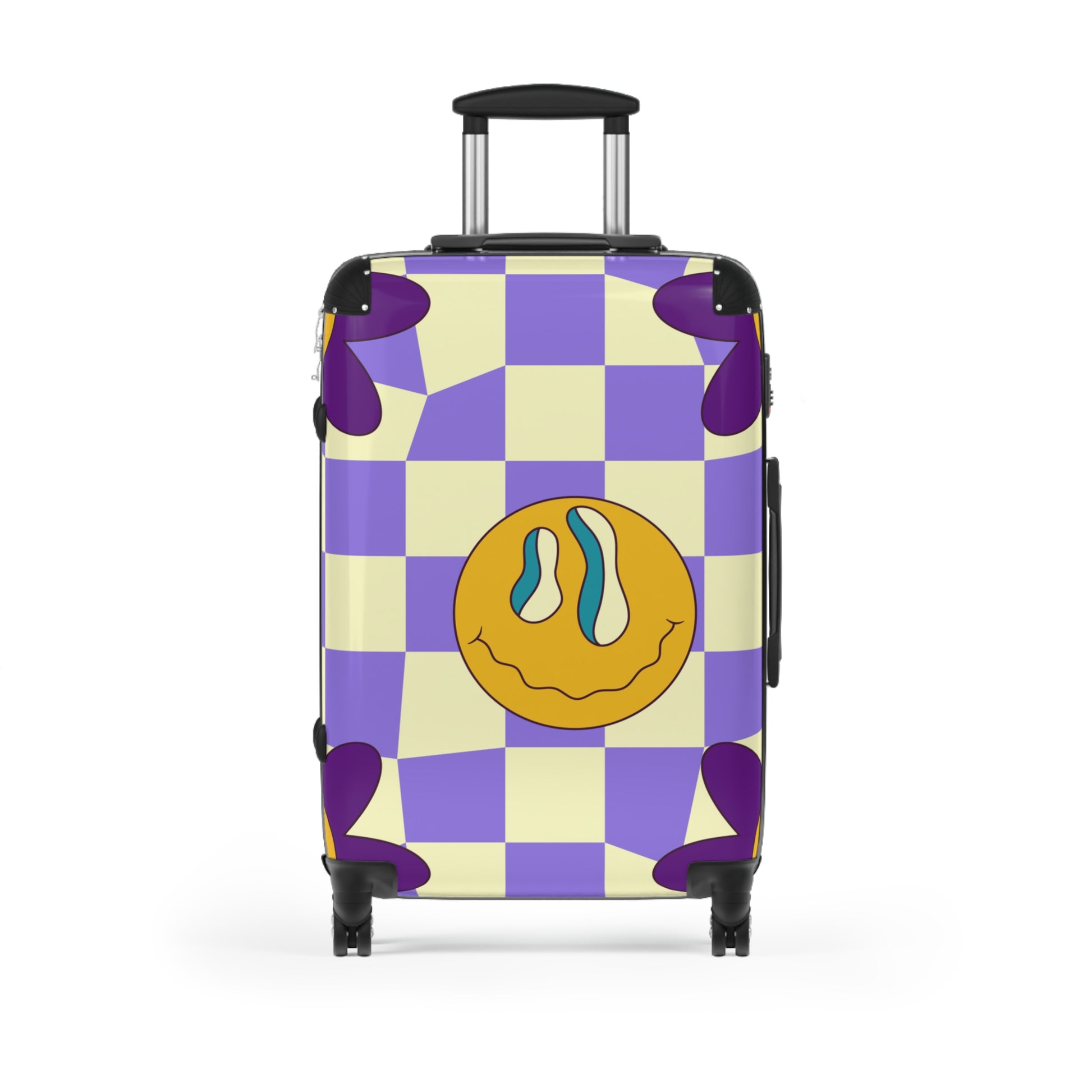 Trippy Flower Power Motifs Suitcase, Artsulli - Art is Long, Life is Short, Bags, Size, Medium, Color, Black, , , 13763761772242