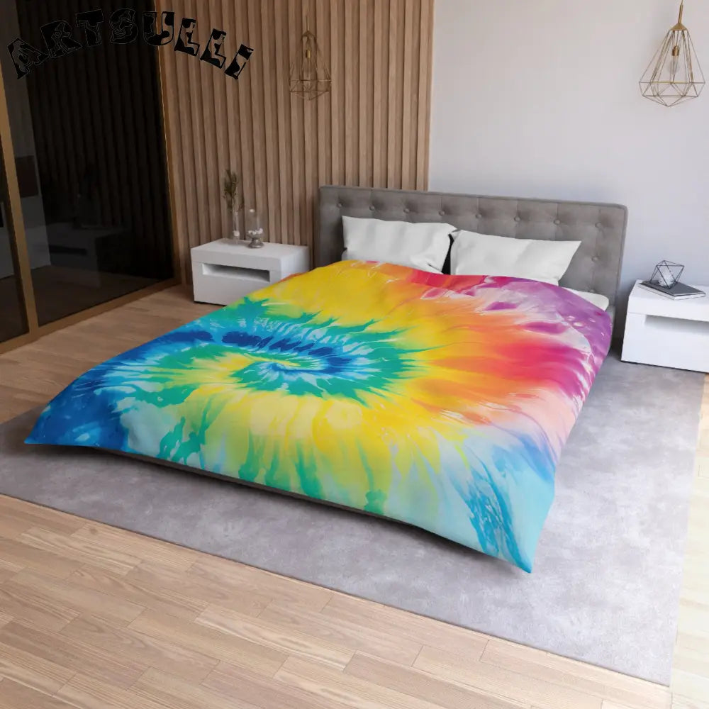 JAKKOUTTHEBXX Tie Dye Spiral Rainbow Duvet Cover 2025