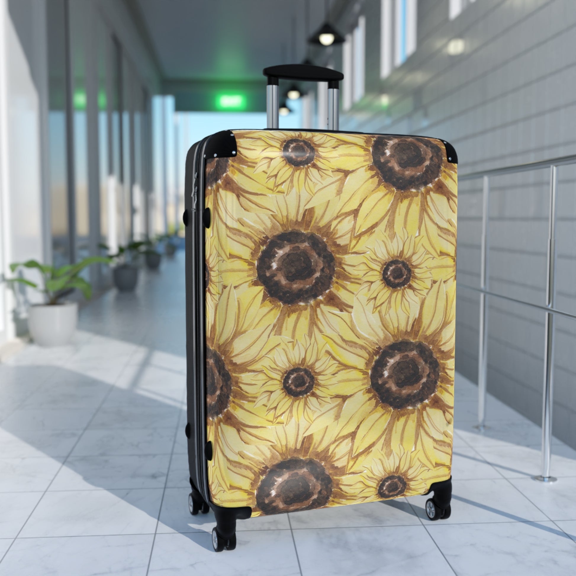Retro Anime Sunflower Suitcase, Artsulli - Art is Long, Life is Short, Bags, , , , , , , 