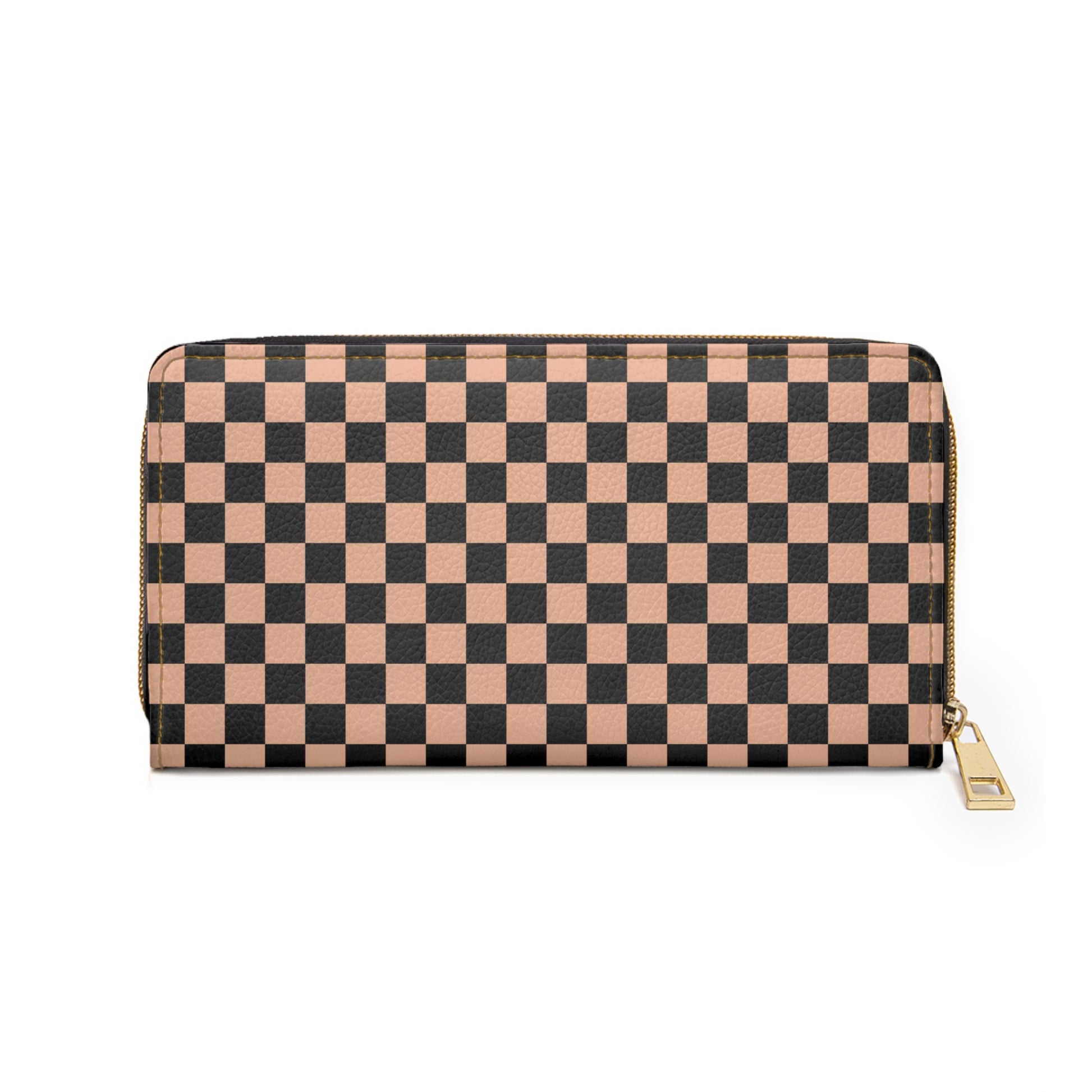 Checkerboard II Soft Orange and Black Zipper Wallet, Artsulli - Art is Long, Life is Short, Accessories, , , , , , , 