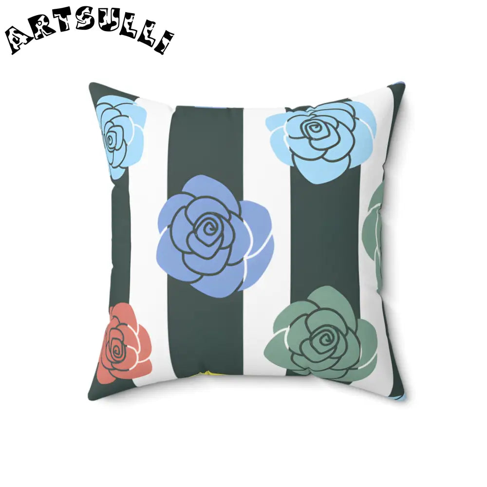 JAKKOUTTHEBXX Stripes x Roses Black and White Spun Polyester Square