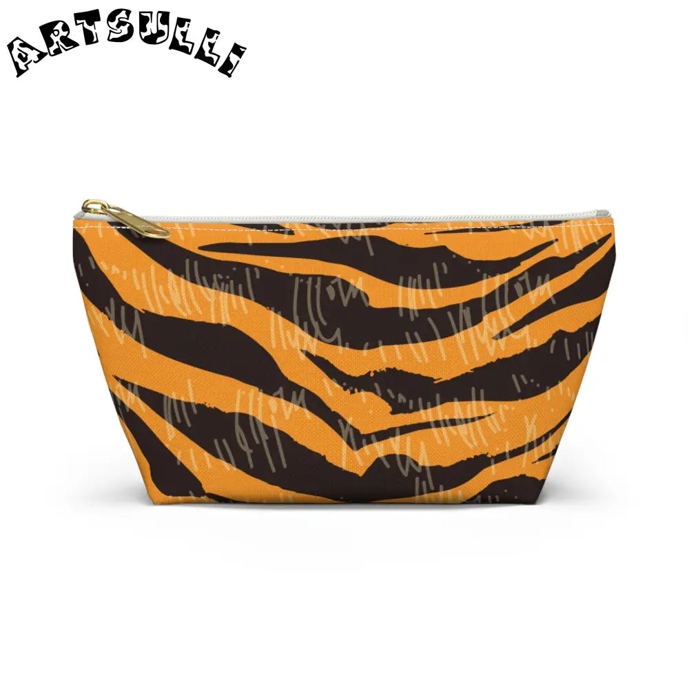 JAKKOUTTHEBXX Tiger Scratches Orange & Black Accessory Pouch w