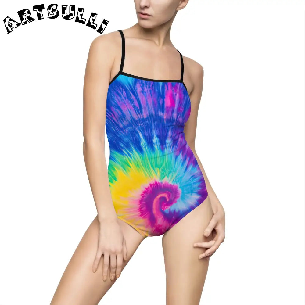JAKKOUTTHEBXX Tie-Dye Open Back One-Piece Swimsuit 2025