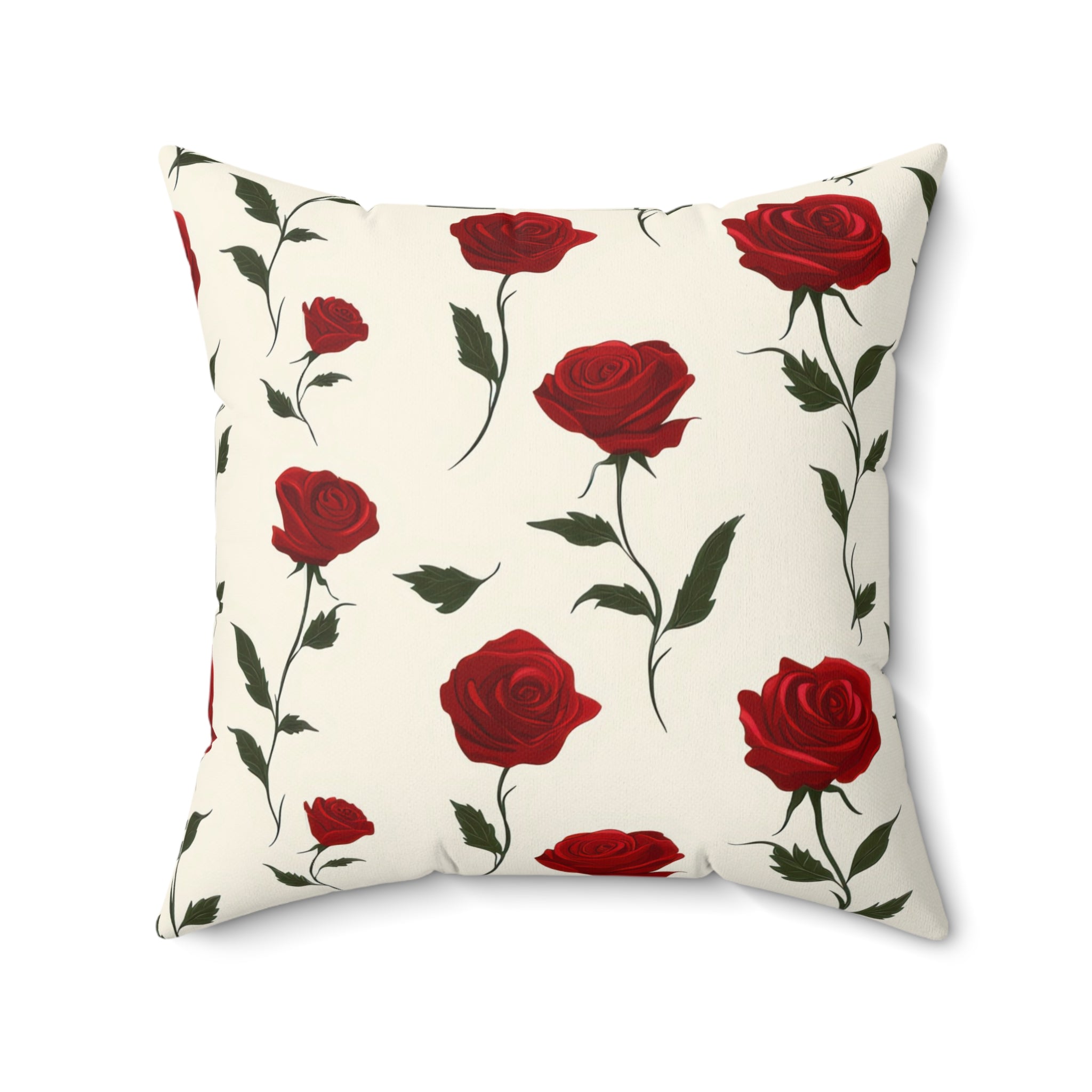 Red Roses Spun Polyester Square Pillow, Artsulli - Art is Long, Life is Short, Home Decor, Size, 20" × 20", , , , , 10492005489600