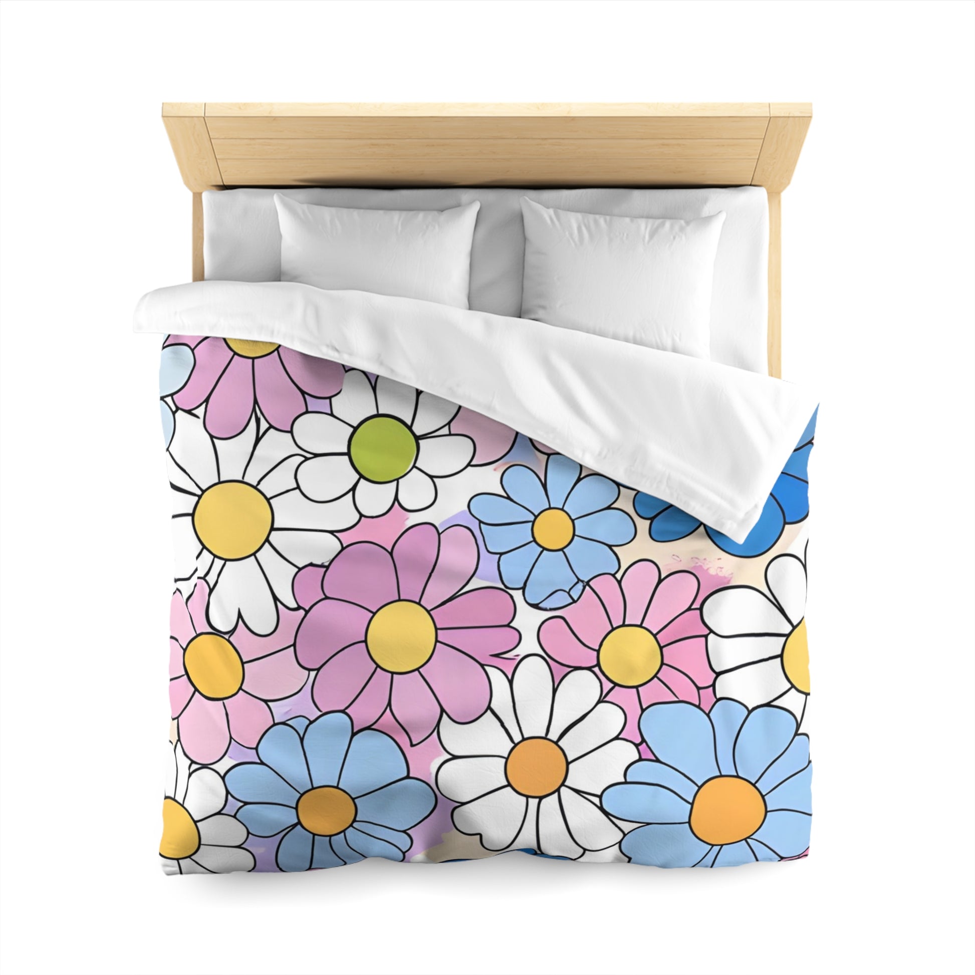 Flower Hour Purple and Blue Microfiber Duvet Cover, Artsulli - Art is Long, Life is Short, Home Decor, , , , , , , 