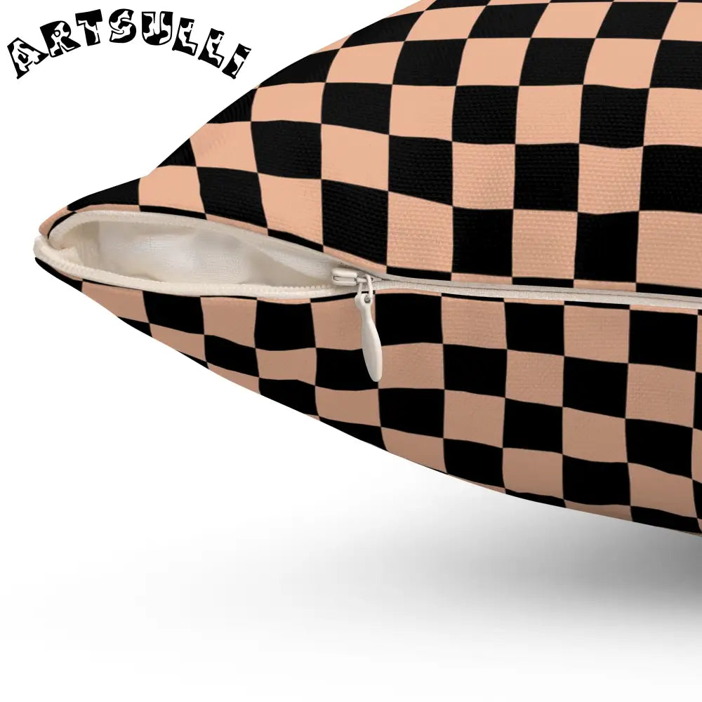 JAKKOUTTHEBXX Checkerboard II Soft Orange and Black Spun Polyester