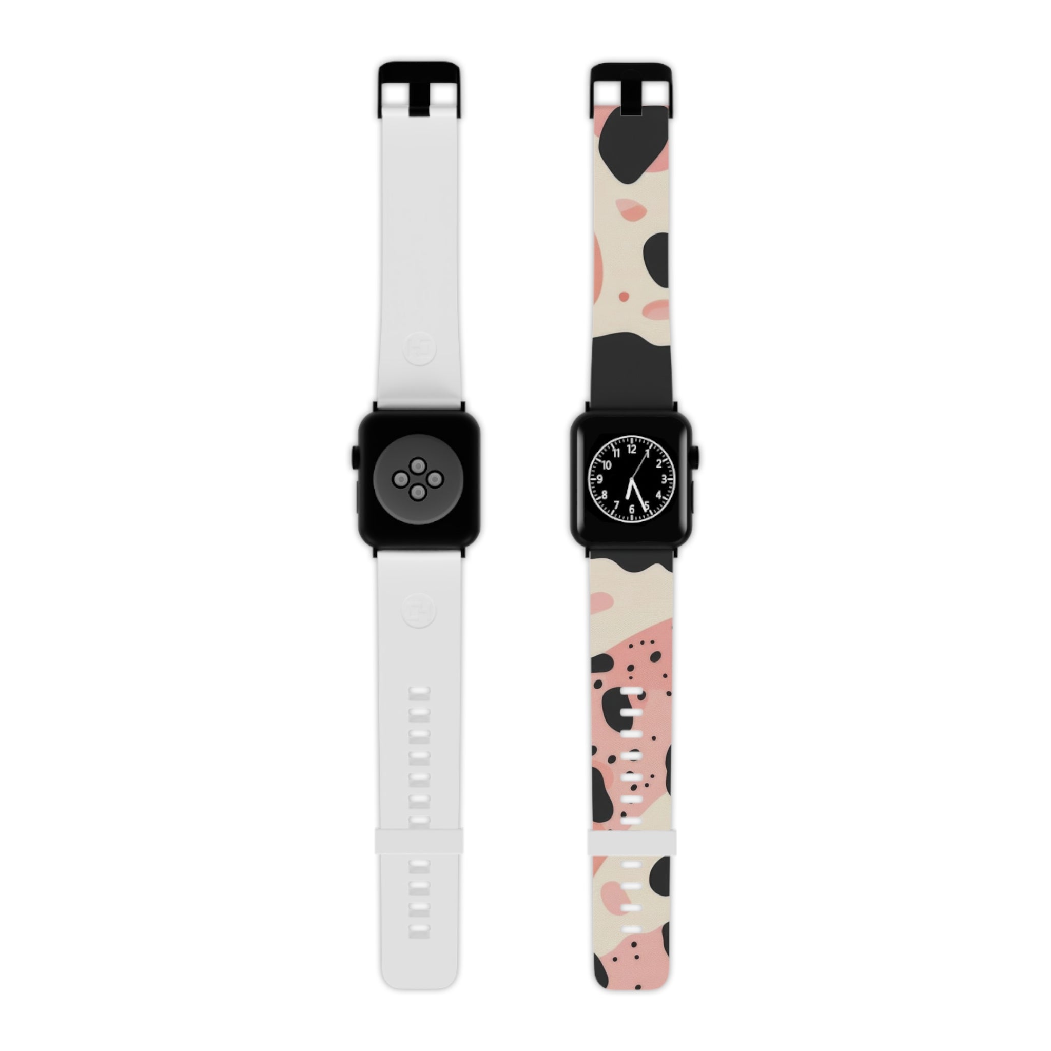 Organic Cow Print Cream and Pink Watch Band for Apple Watch, Artsulli - Art is Long, Life is Short, Accessories, Size, 8'' × 0.75'' / 42 - 44 mm, Color, Black, , , 86166685005588