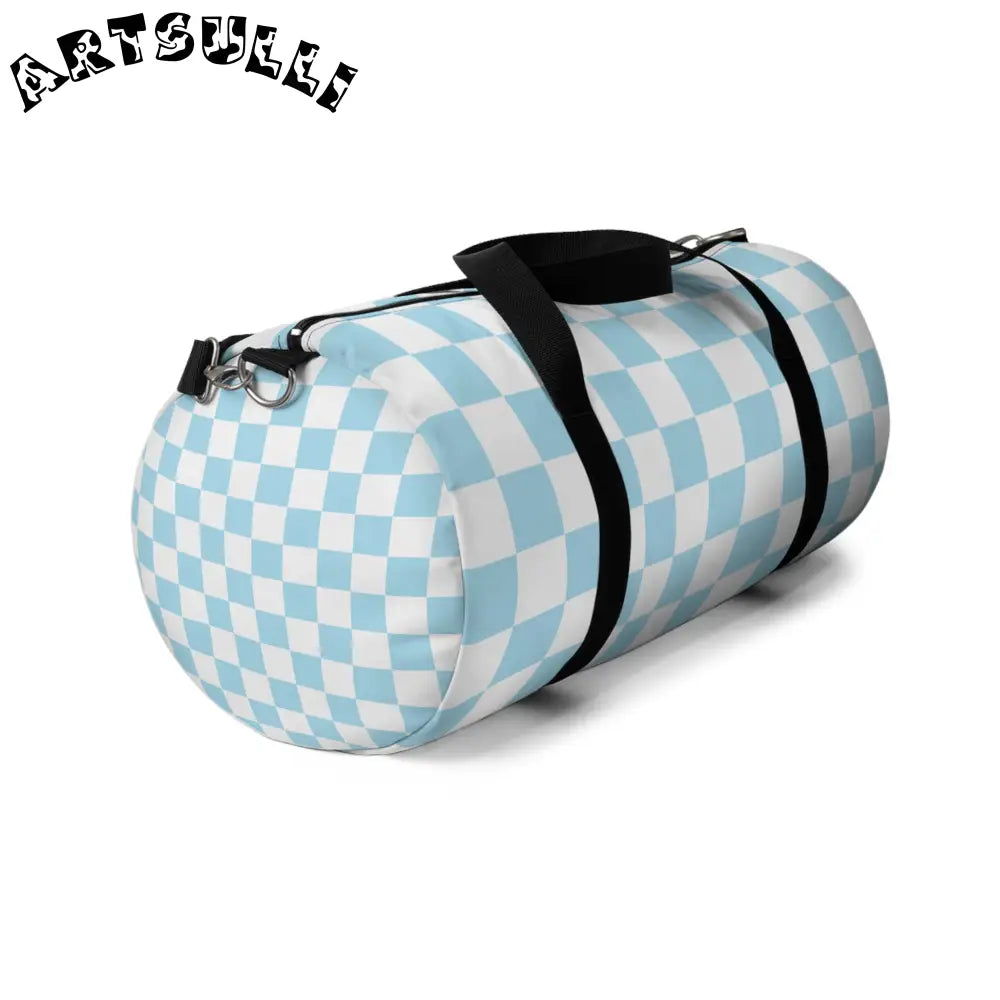 JAKKOUTTHEBXX Checkerboard Sky Blue Duffel Bag JAKKOUTTHEBXX