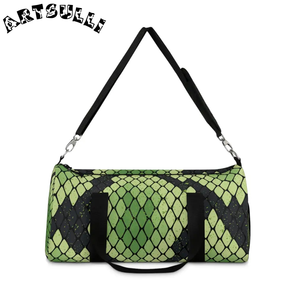 JAKKOUTTHEBXX Snake Skin Green and Black Duffel Bag JAKKOUTTHEBXX
