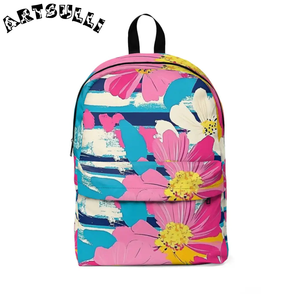 JAKKOUTTHEBXX Dayglo Floral Stripes Unisex Classic Backpack