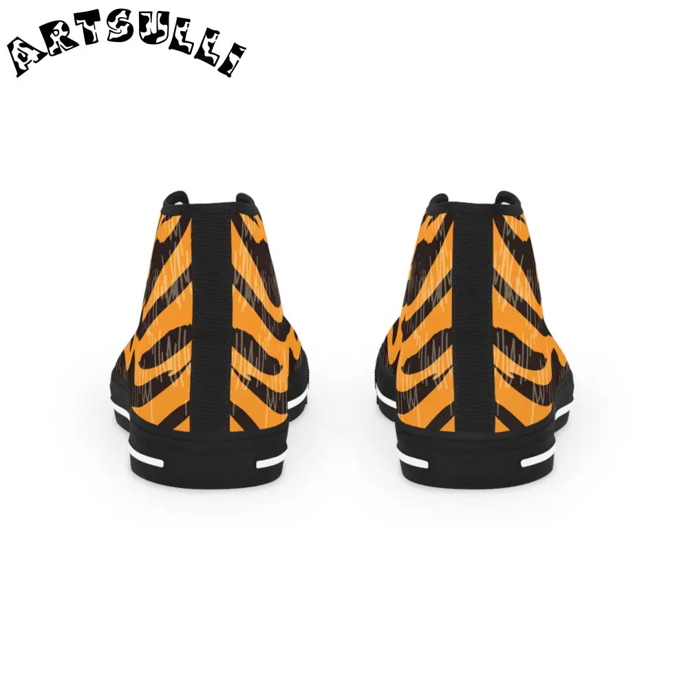 JAKKOUTTHEBXX Tiger Scratches Orange and Black Men’s High Top