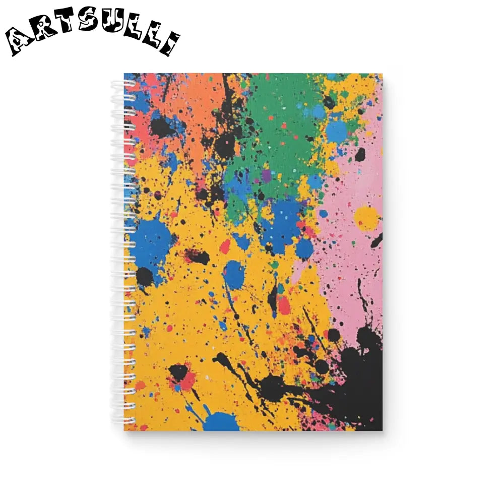 JAKKOUTTHEBXX The Colors Of Paint Splatter Spiral Notebook