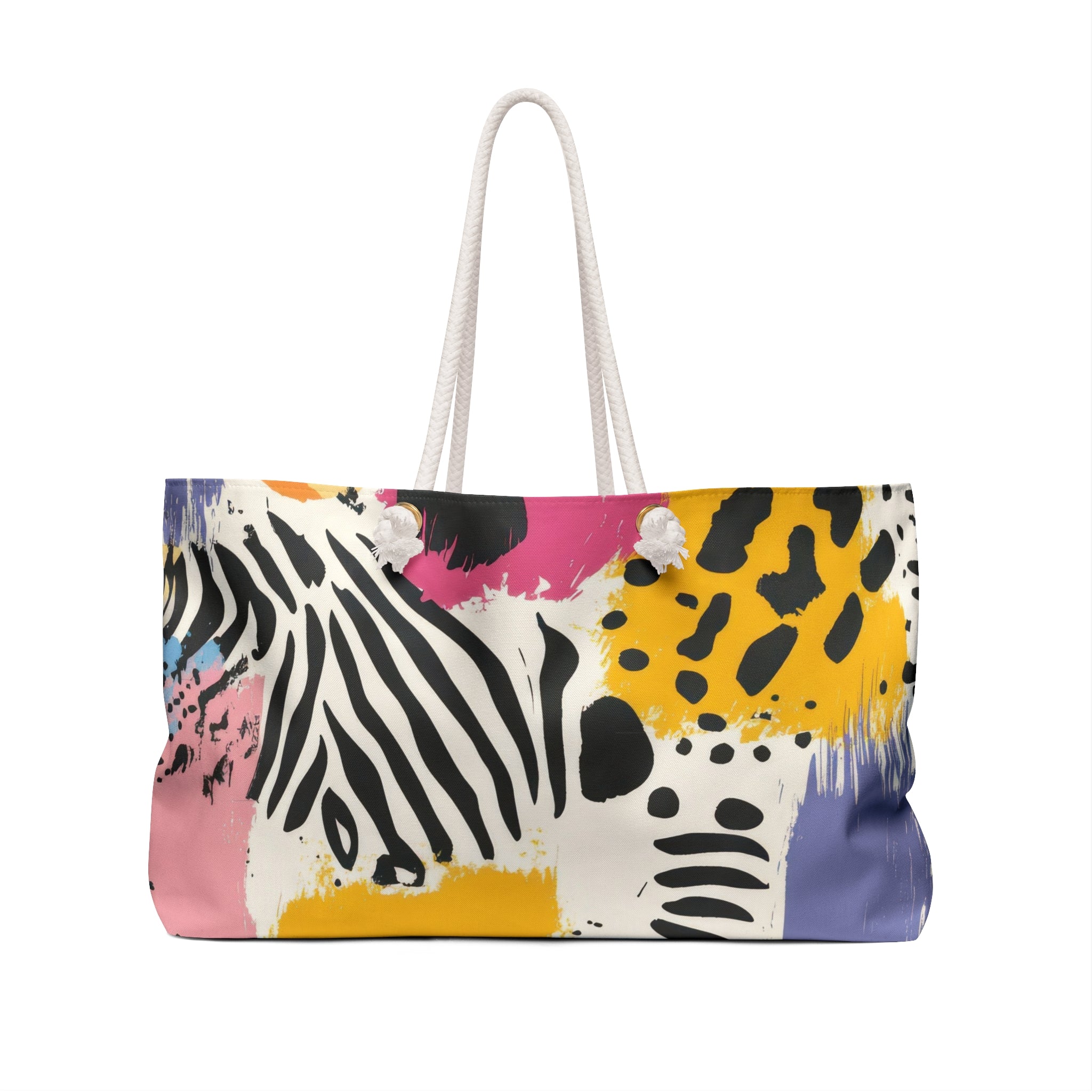 Animal Print x Paint Brush Strokes Multi-Color II Weekender Bag, Artsulli - Art is Long, Life is Short, Bags, , , , , , , 