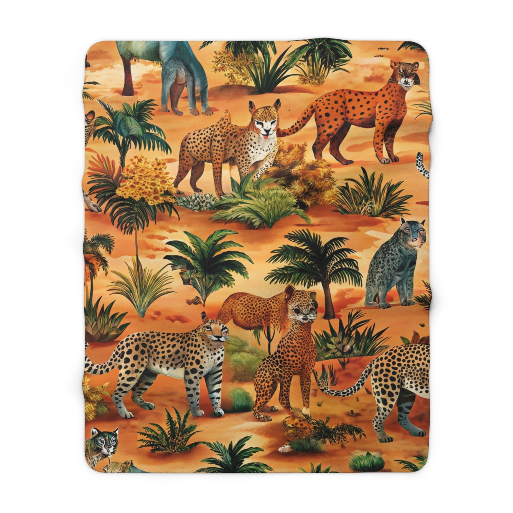 African Savannah Sherpa Fleece Blanket, Artsulli - Art is Long, Life is Short, Home Decor, Size, 60" × 80", , , , , 22856937297966564919