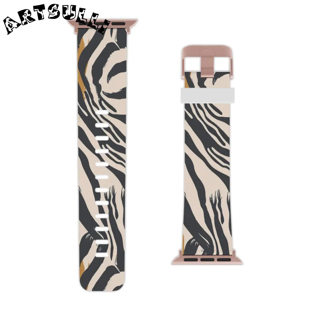 JAKKOUTTHEBXX Apple Watch with White and Zebra Print Interchangeable