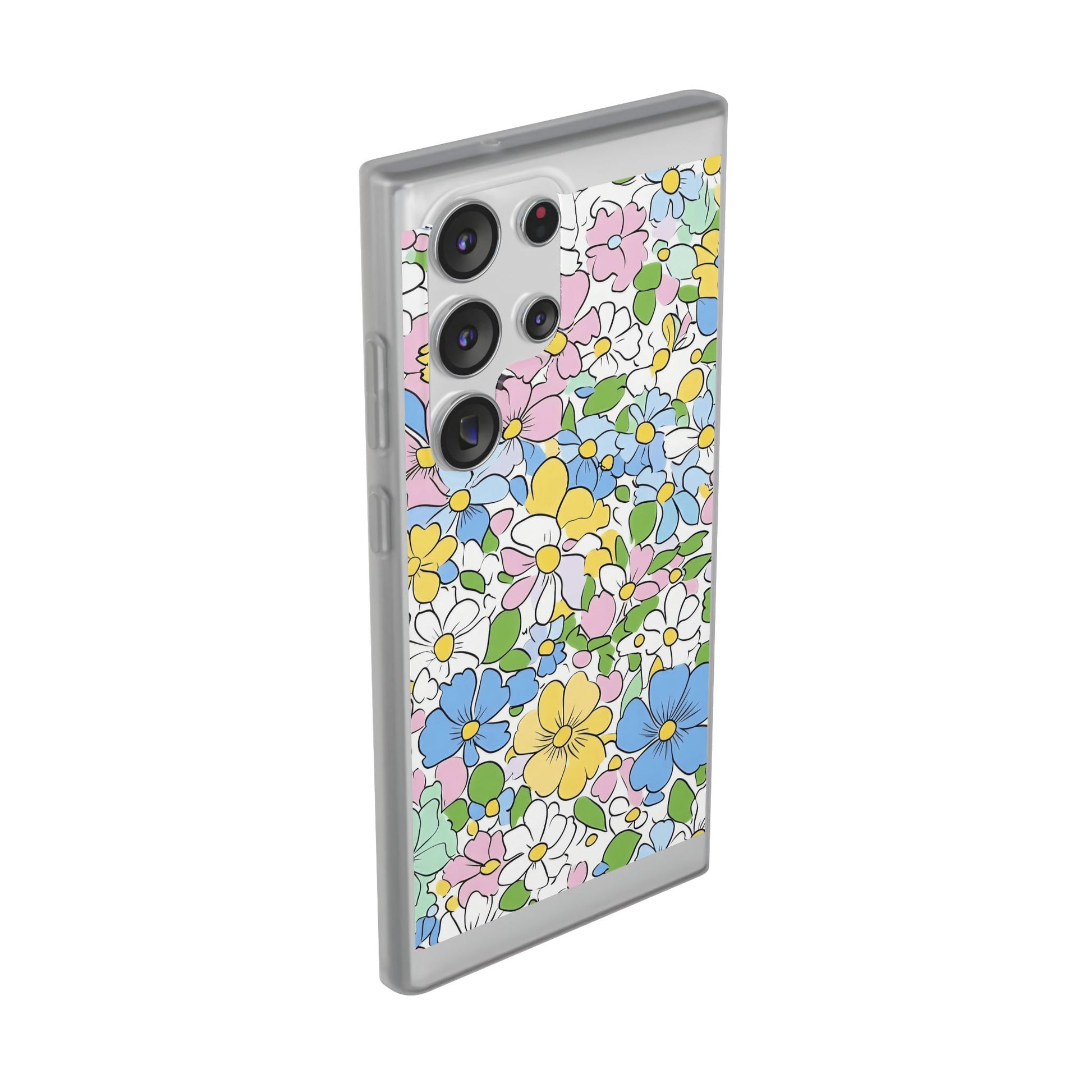 Colorful Floral Clear Flexi Case, Artsulli - Art is Long, Life is Short, Phone Case, , , , , , , 