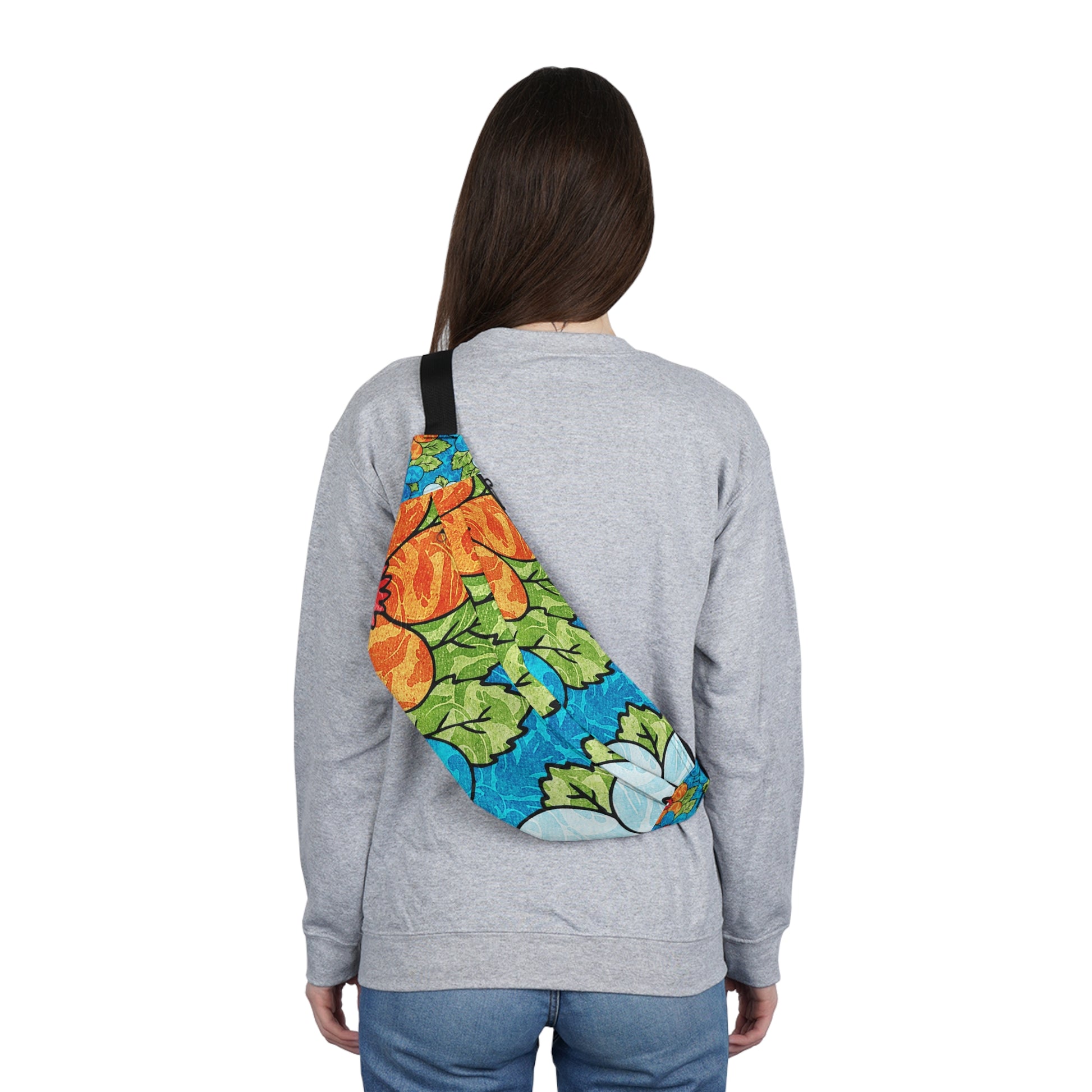 Blue Orange Groovy Large Fanny Pack, Artsulli - Art is Long, Life is Short, Bags, , , , , , , 