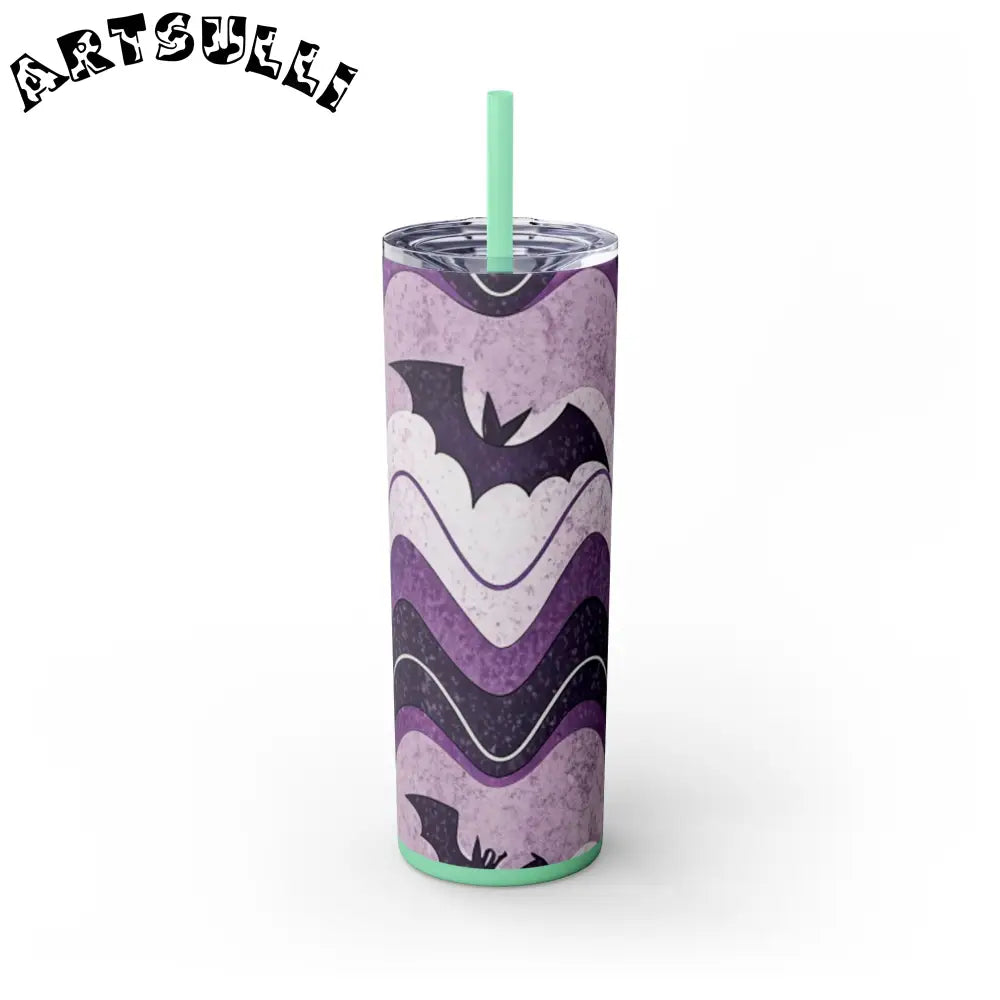 JAKKOUTTHEBXX Bat Wave Skinny Tumbler with Straw 20oz JAKKOUTTHEBXX